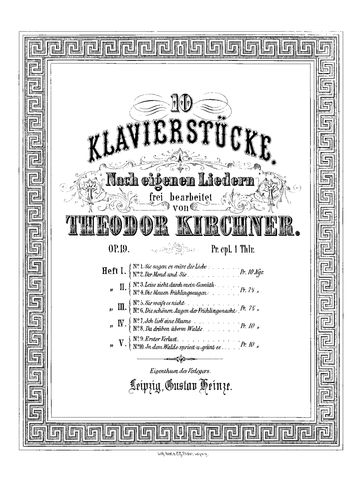 10 Klavierstücke nach eigenen Liedern - Page 1