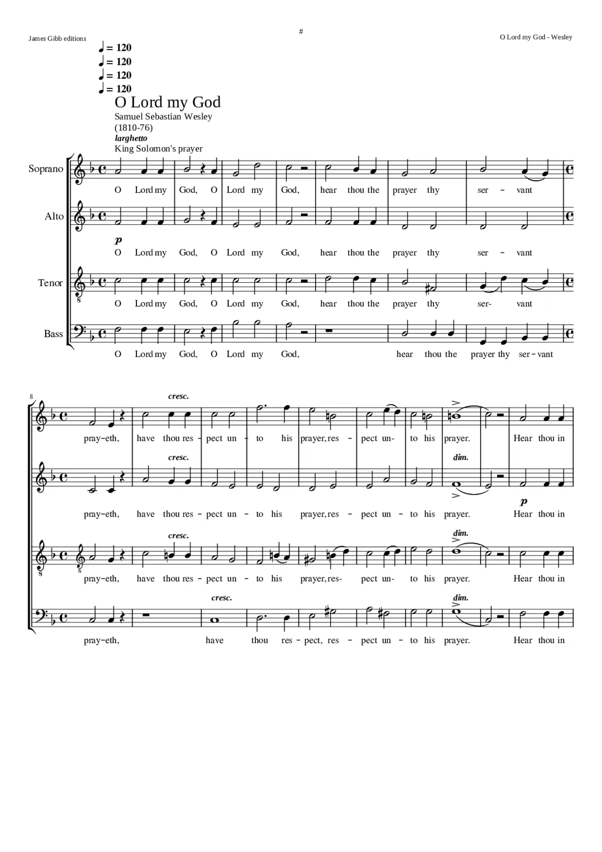 O Lord my God (King Solomon's Prayer) - Page 1
