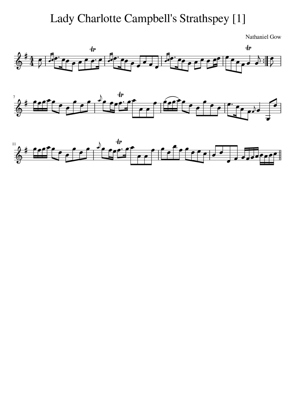 Lady Charlotte Campbell's Strathspey - Page 1