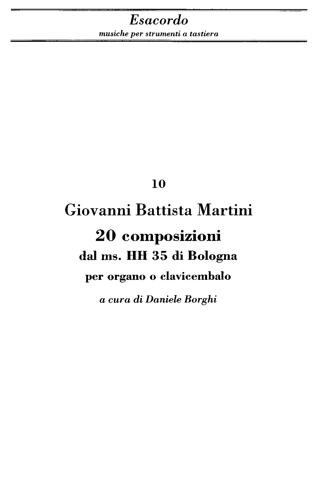 20 Compositions for Organ or Harpsichord - Page 1
