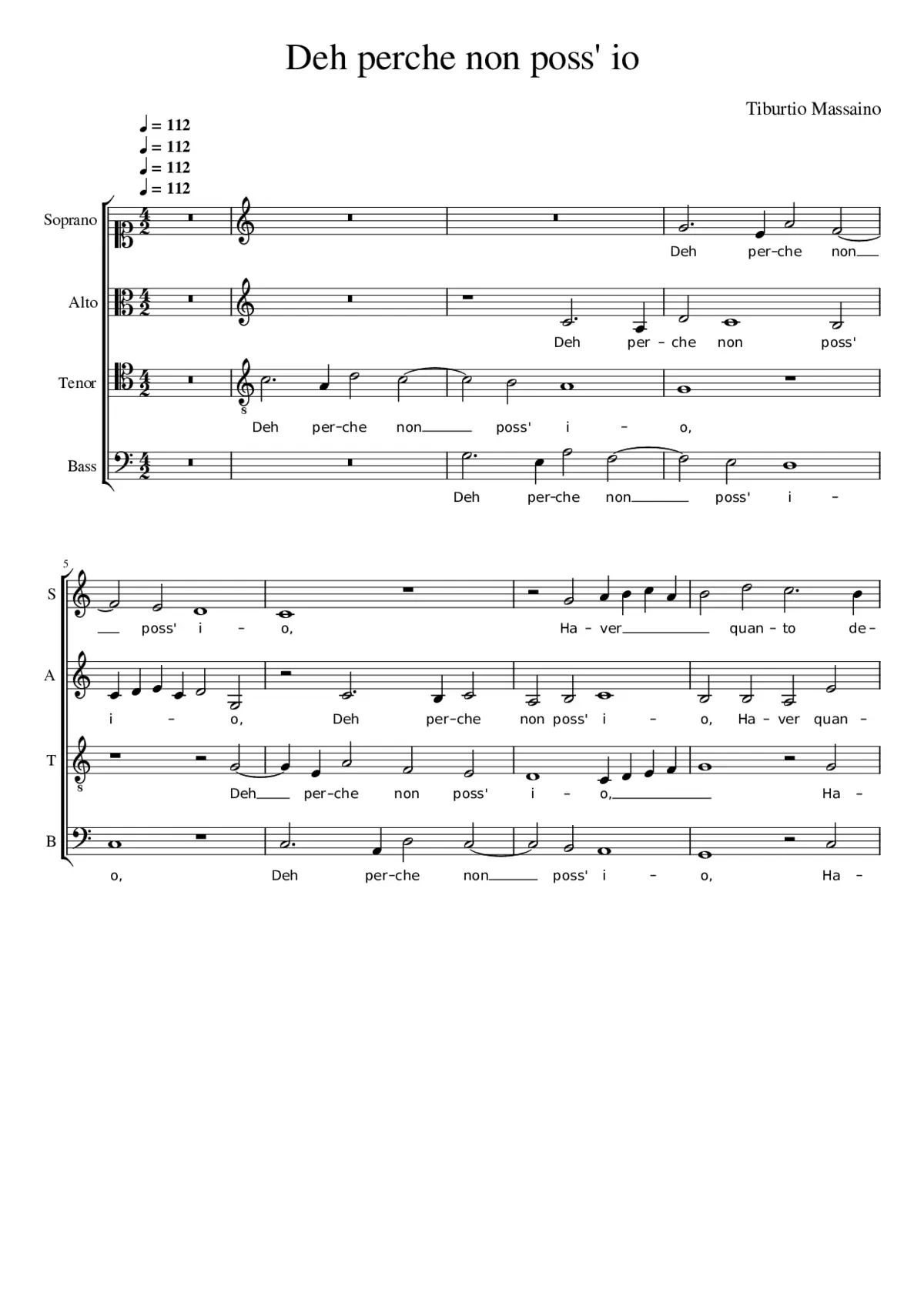 Deh perche non poss' io - Page 1