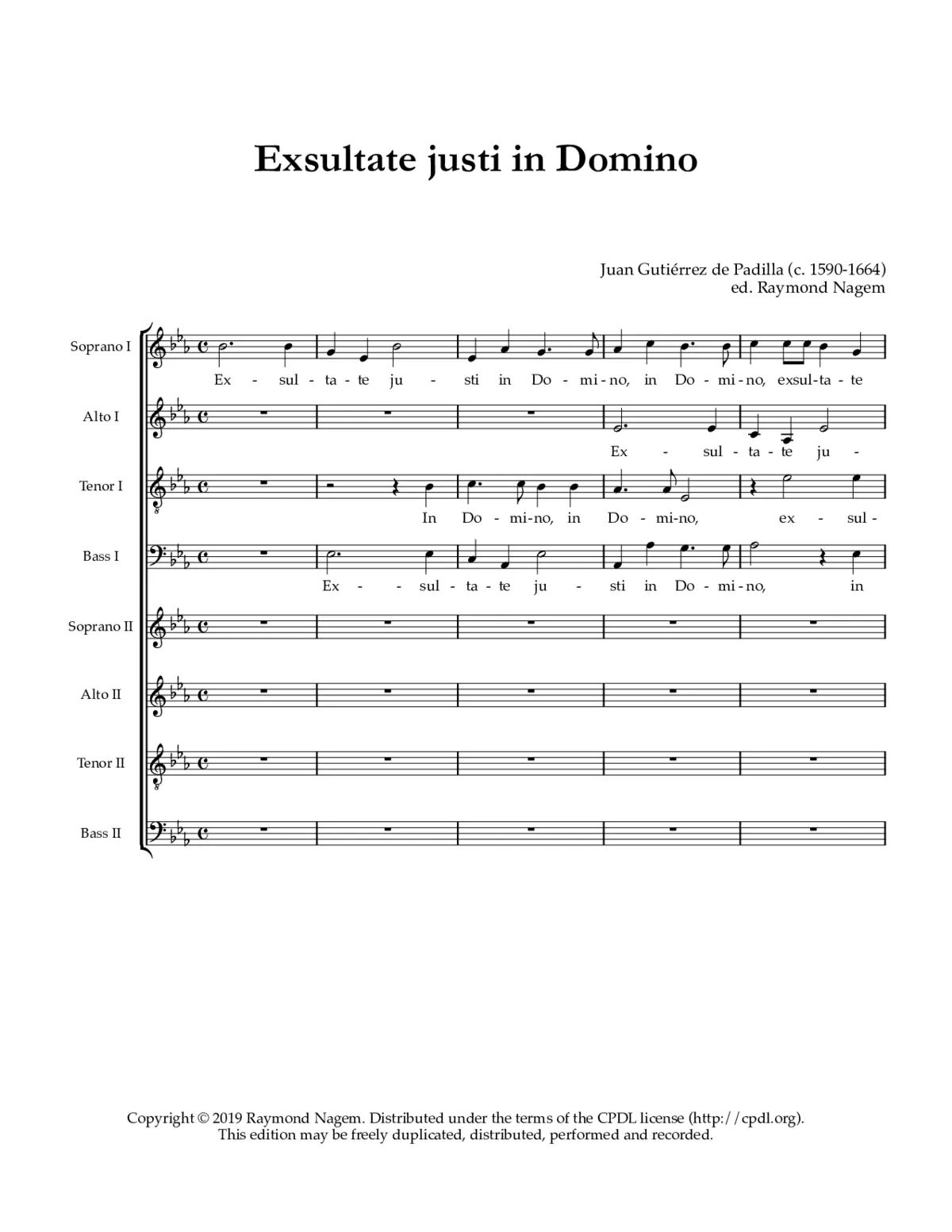 Exsultate iusti in Domino - Page 1