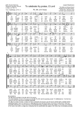To celebrate thy praise, O Lord