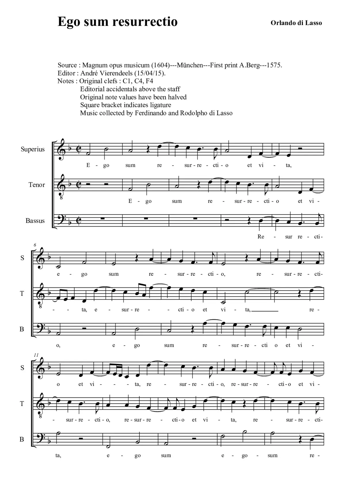 Ego sum resurrectio et vita - Page 1