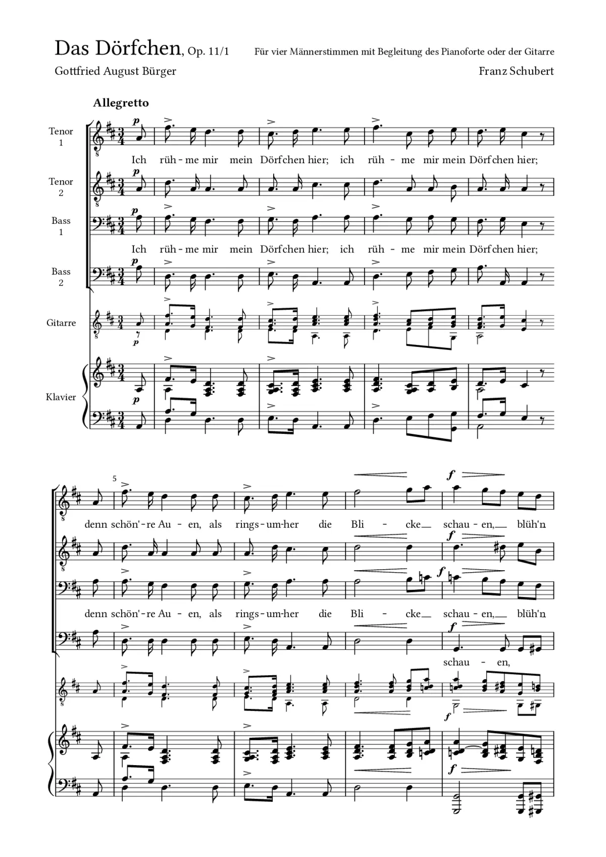 Das Dörfchen, Op. 11, No. 1 - Page 1