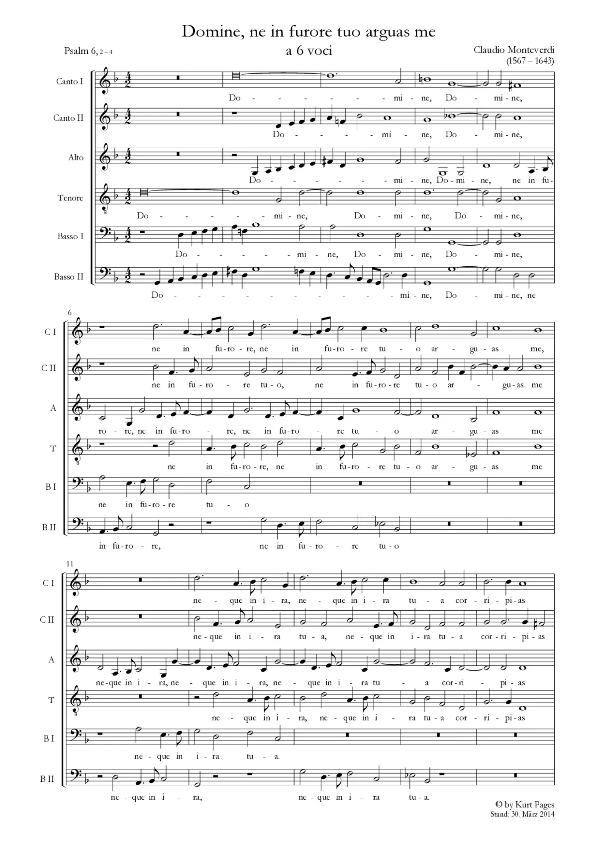Domine ne in furore tuo arguas me - Page 1