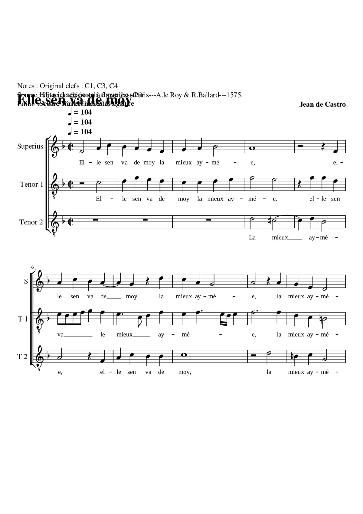 Elle s'en va de moi - Page 1