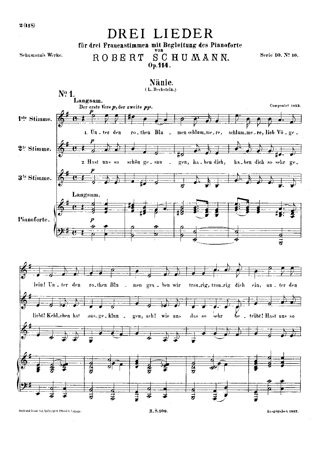 3 Lieder für 3 Frauenstimmen - Page 1