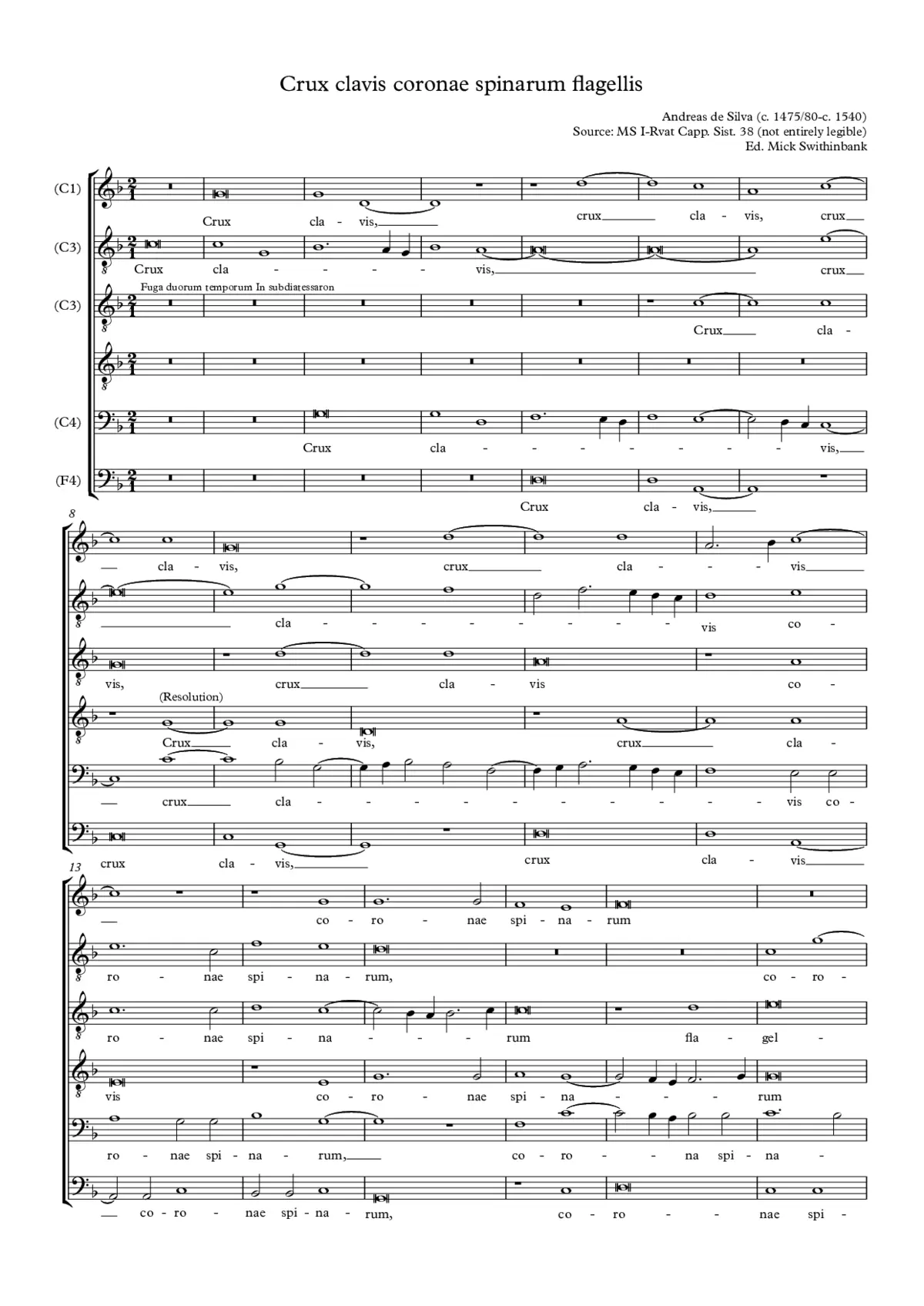 Crux clavis coronae spinarum flagellis - Page 1