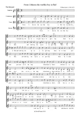 From Citheron the warlike boy is fled - There careless thoughts are freed - If Love be just