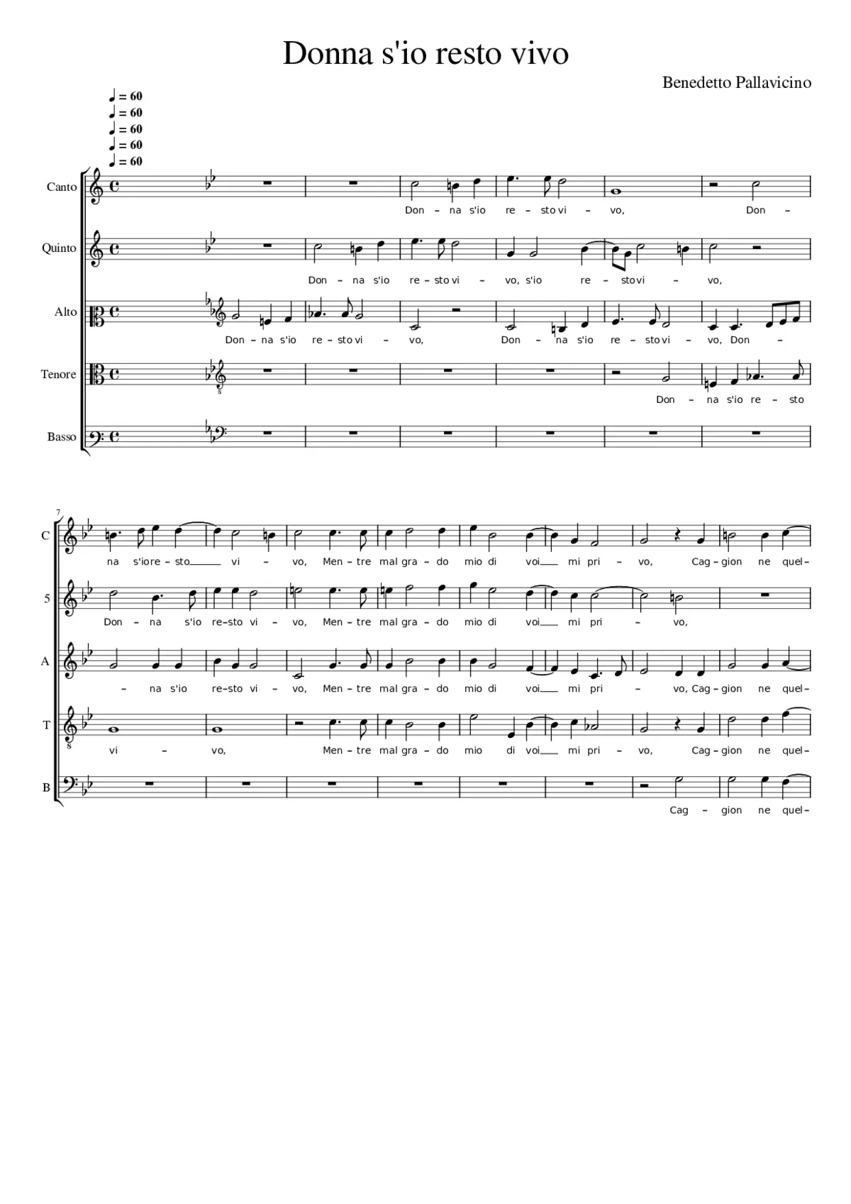 Donna s'io resto vivo - Page 1