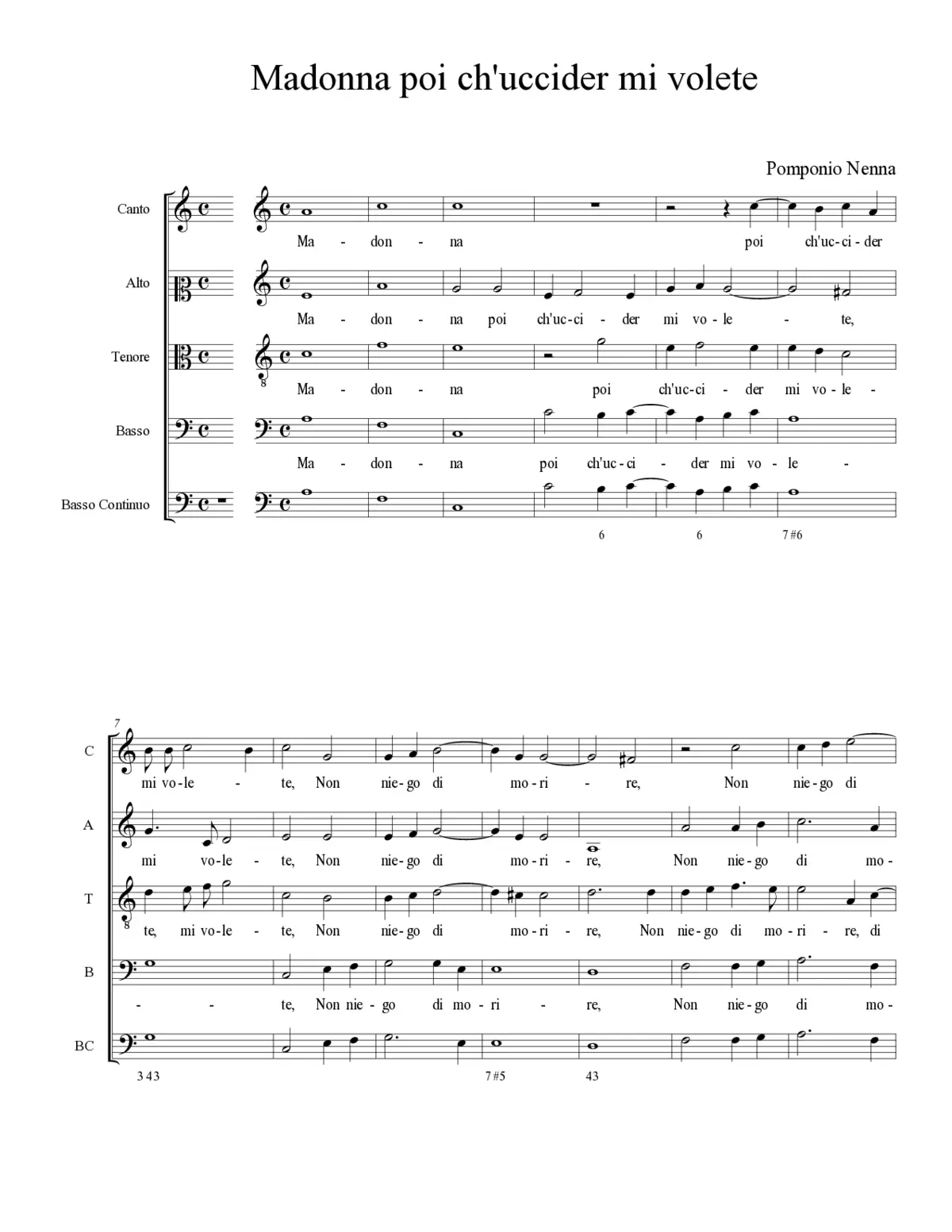 Madonna poi ch'uccider mi volete - Page 1