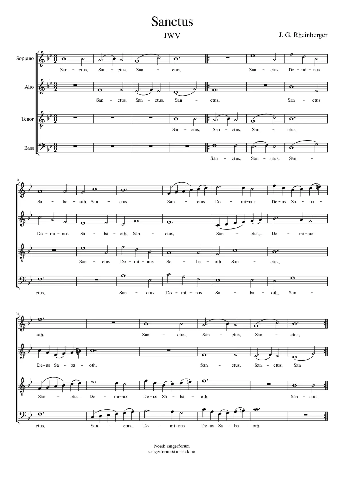 Sanctus JWV 156 - Page 1