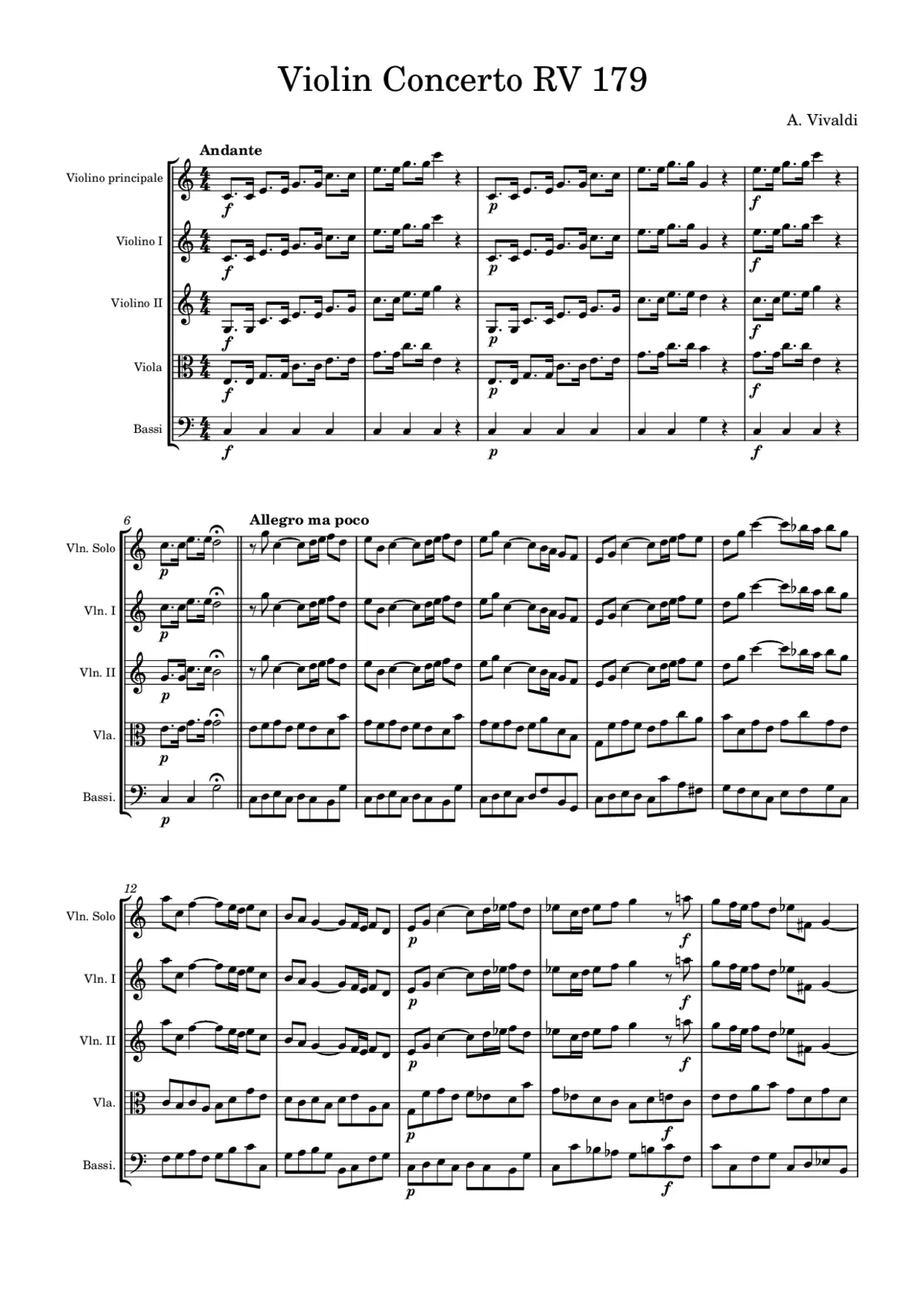Violin Concerto in C major - Page 1