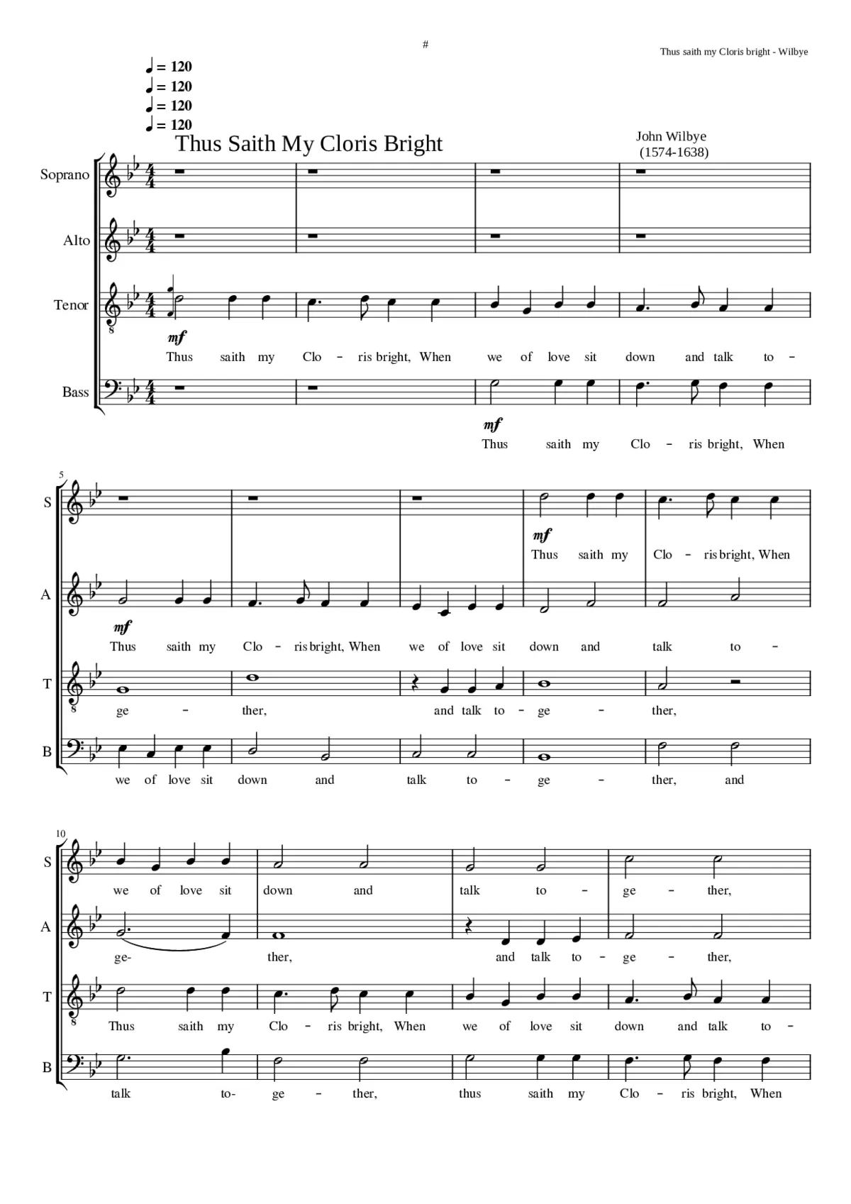 Thus saith my Cloris bright - Page 1