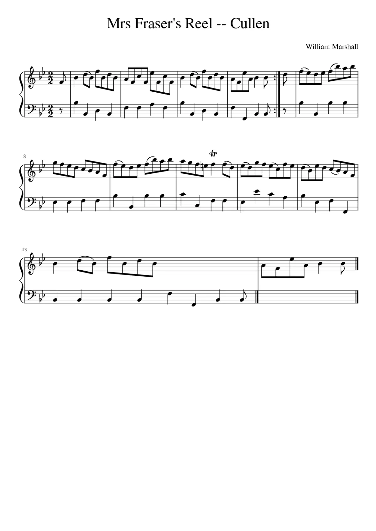 Mrs Fraser's Reel -- Cullen - Page 1