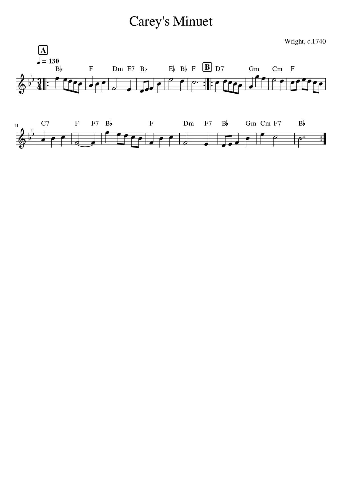 Carey's Minuet - Page 1