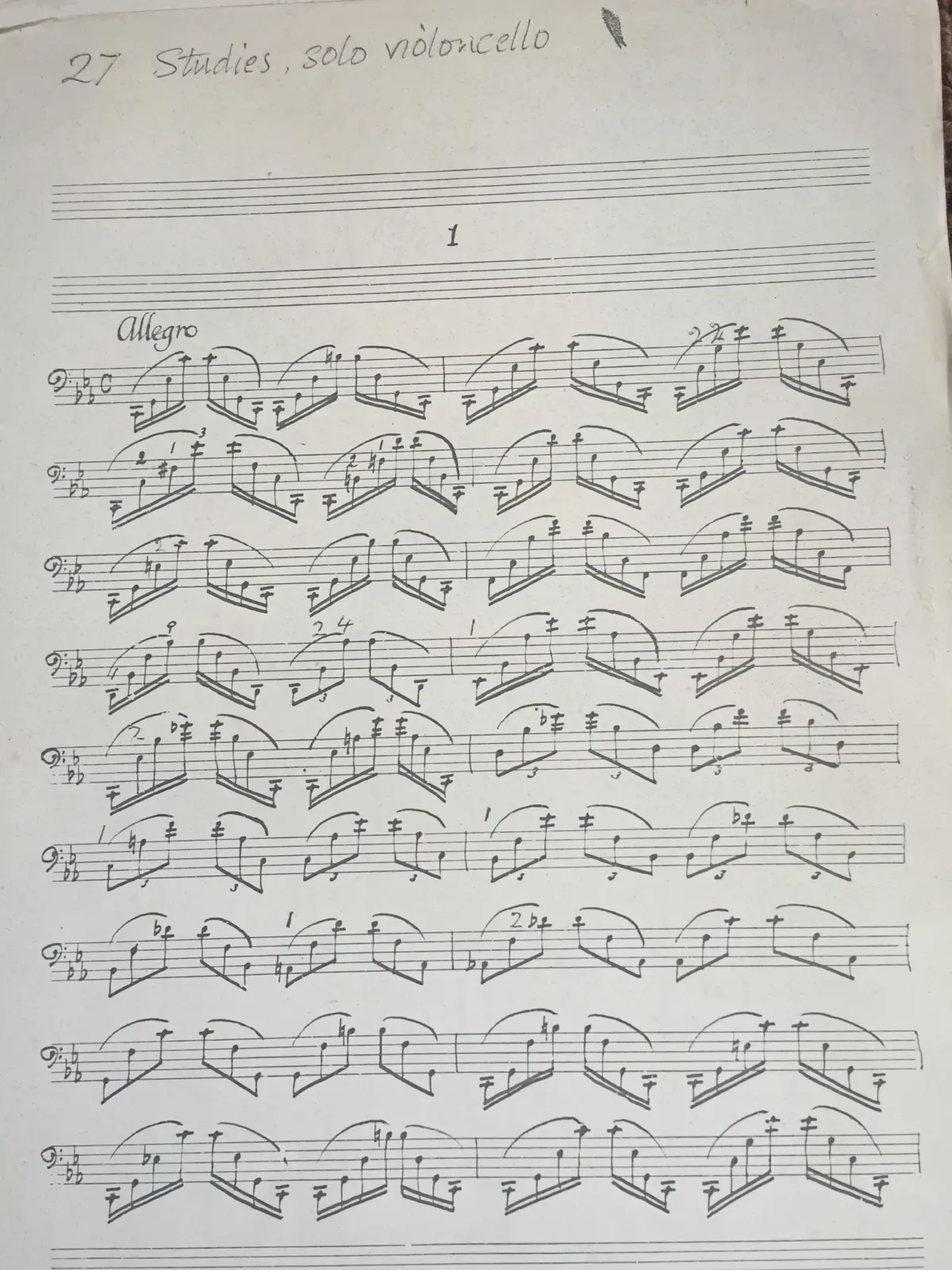27 Studies for solo violoncello - Page 1