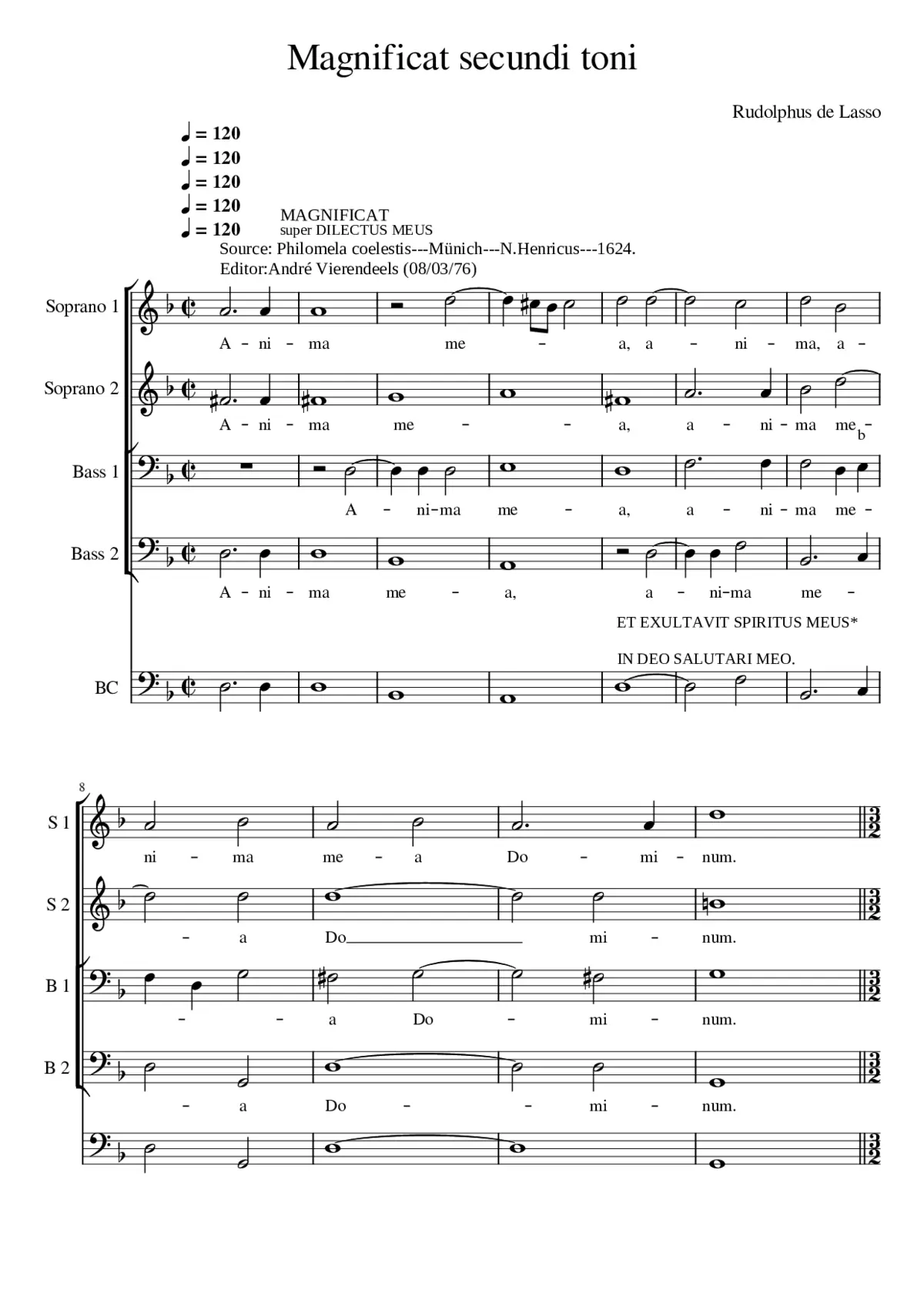 Magnificat II toni - Page 1