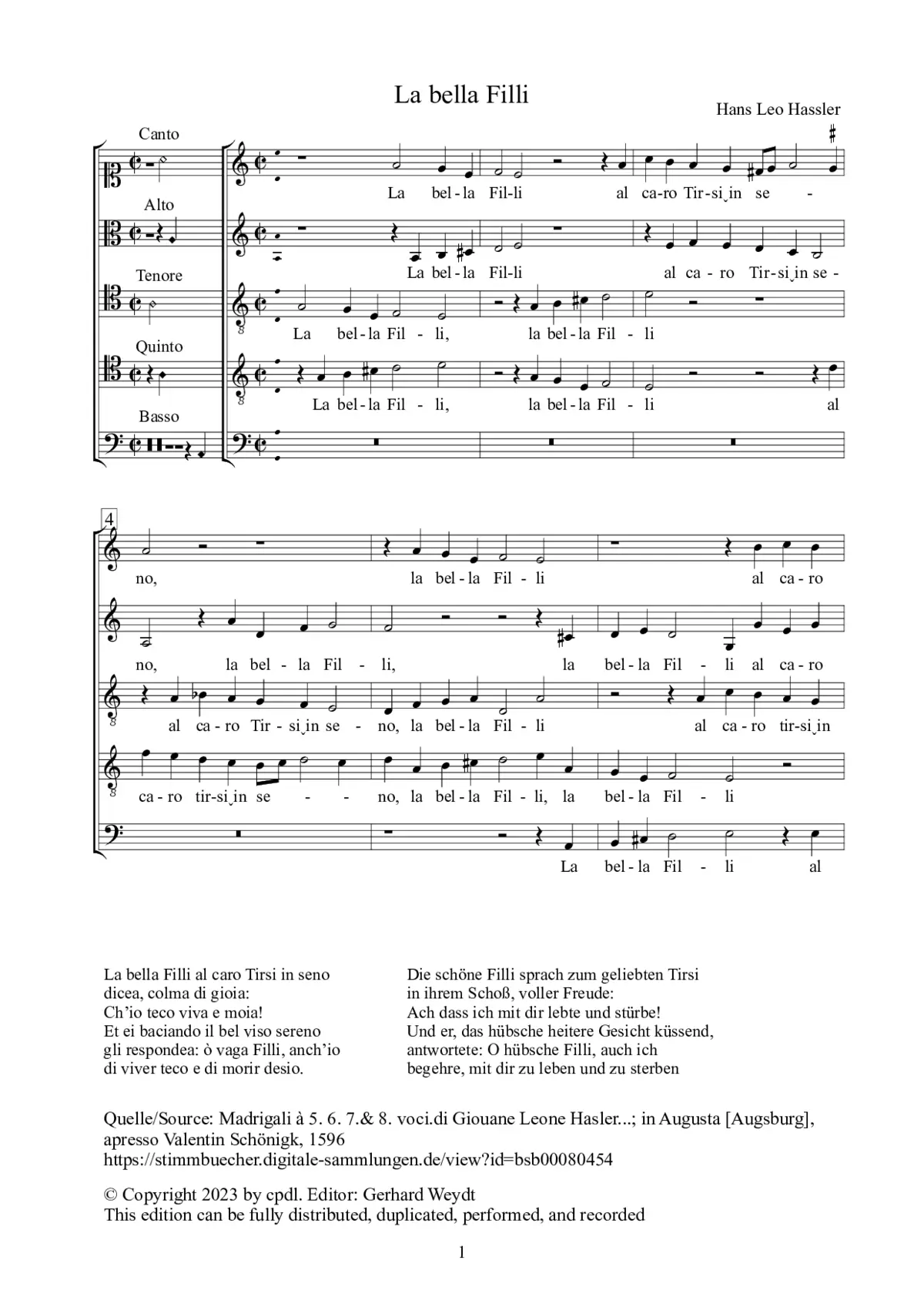 La bella Filli - Page 1