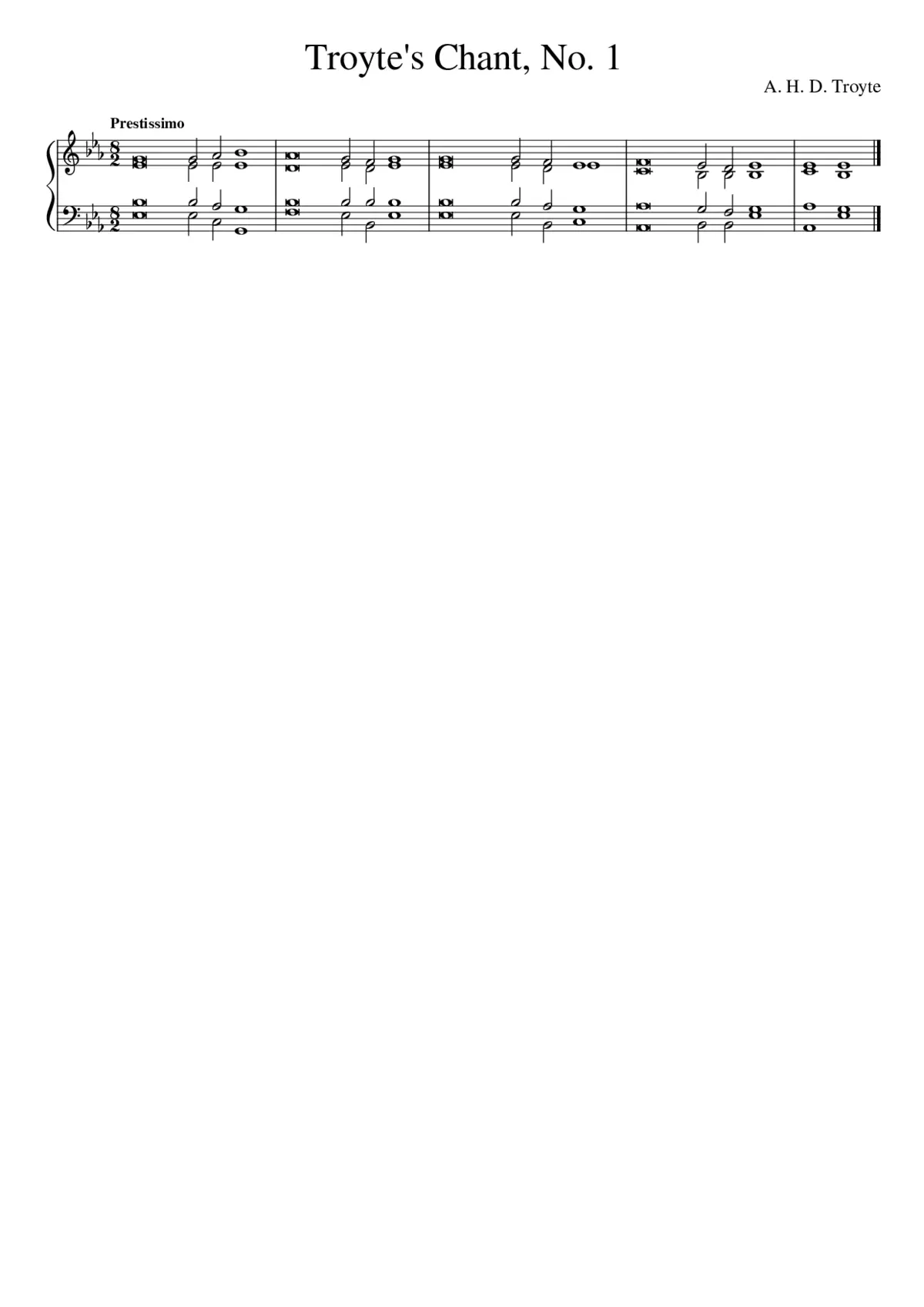 CHANT (TROYTE No. 1) - Arthur H. Dyke Acland - Page 1