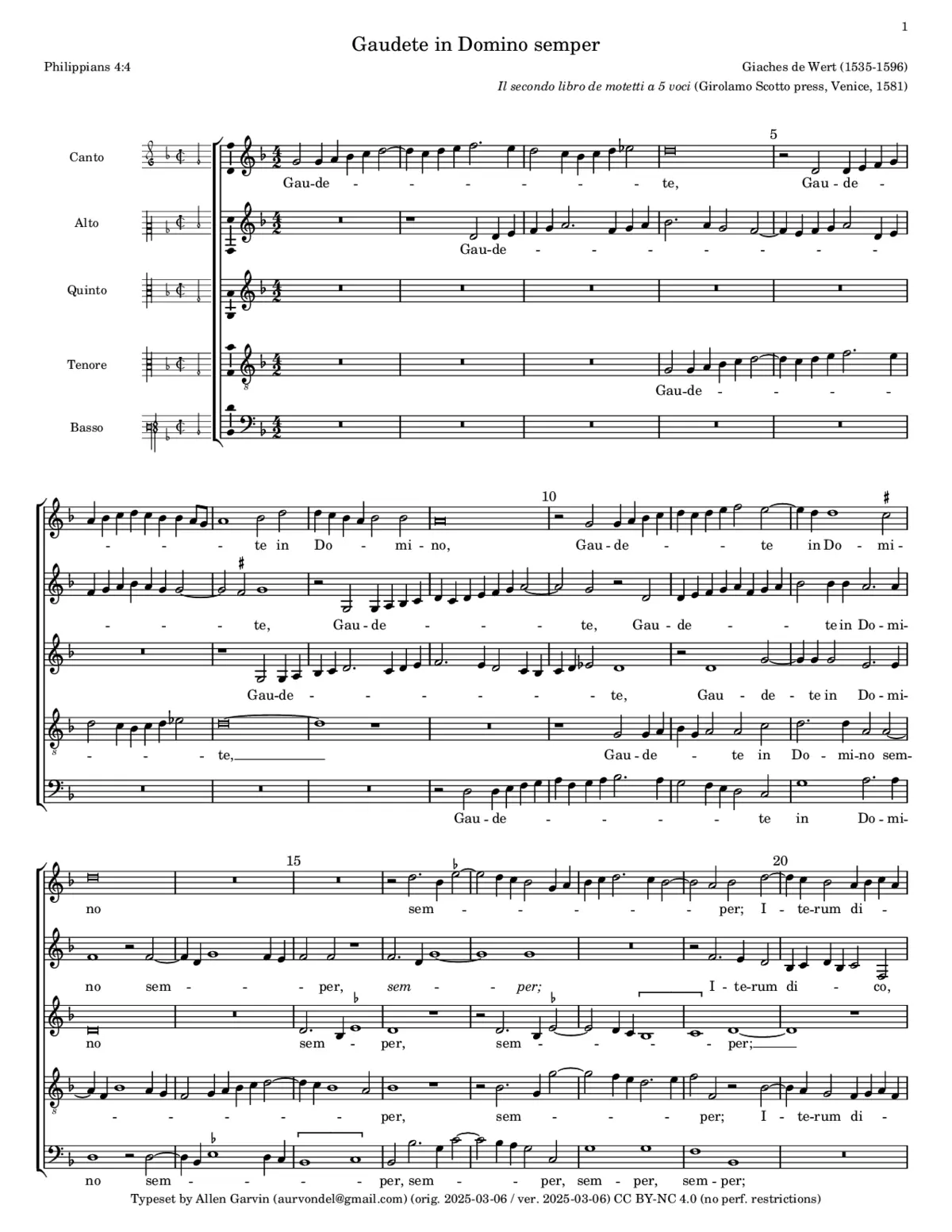 Gaudete in Domino - Page 1