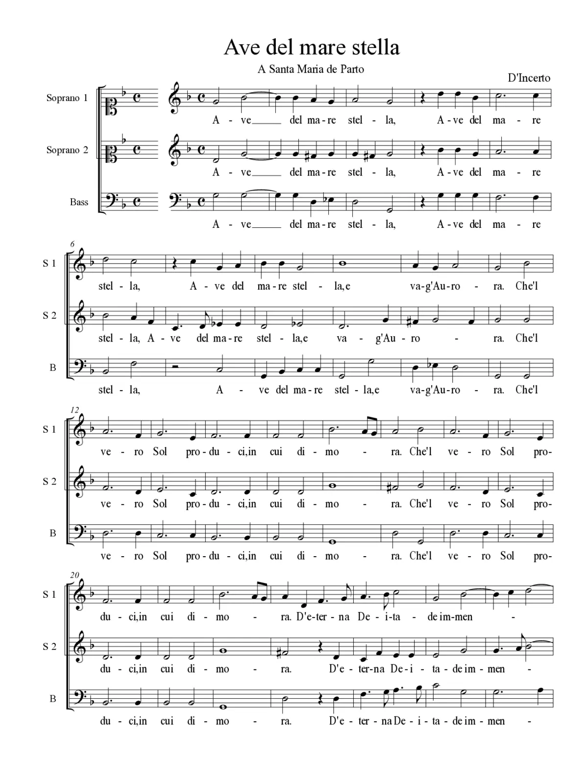 Ave del mare stella - Page 1