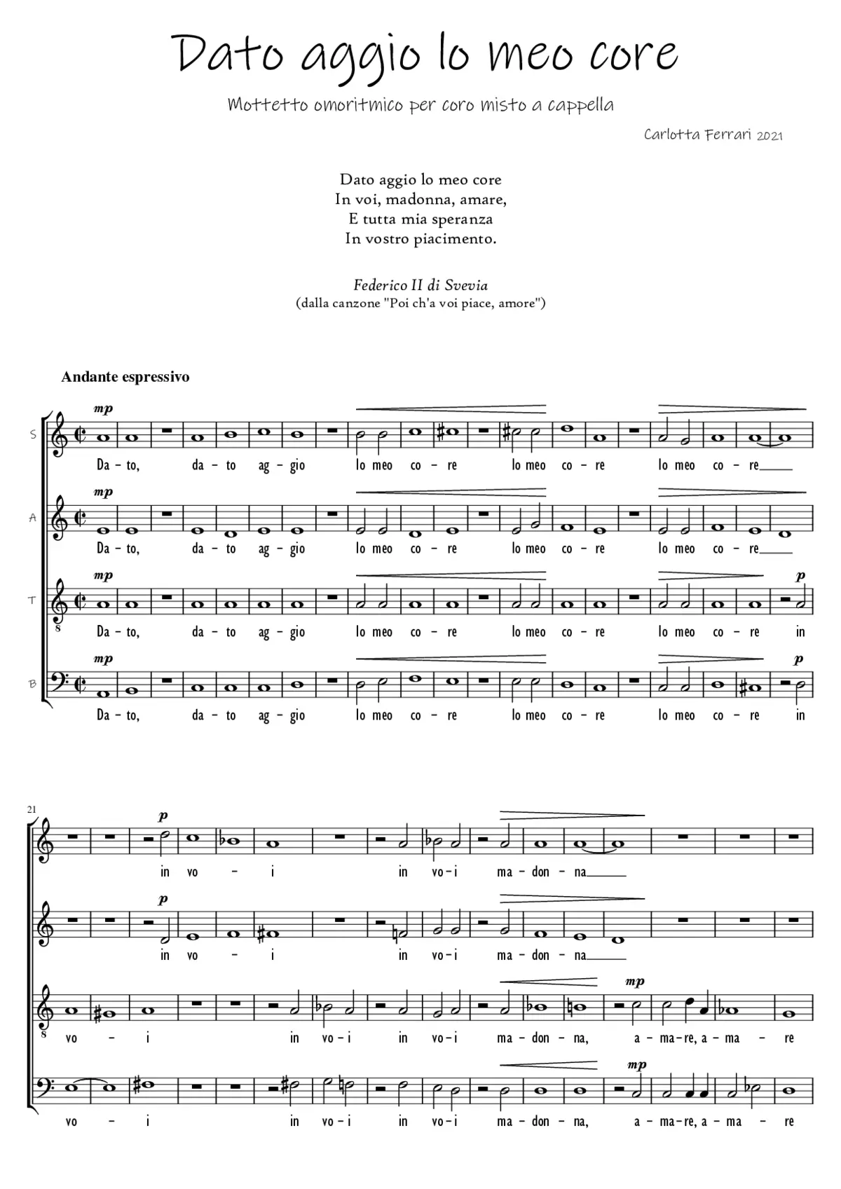 Dato aggio lo meo core - Page 1