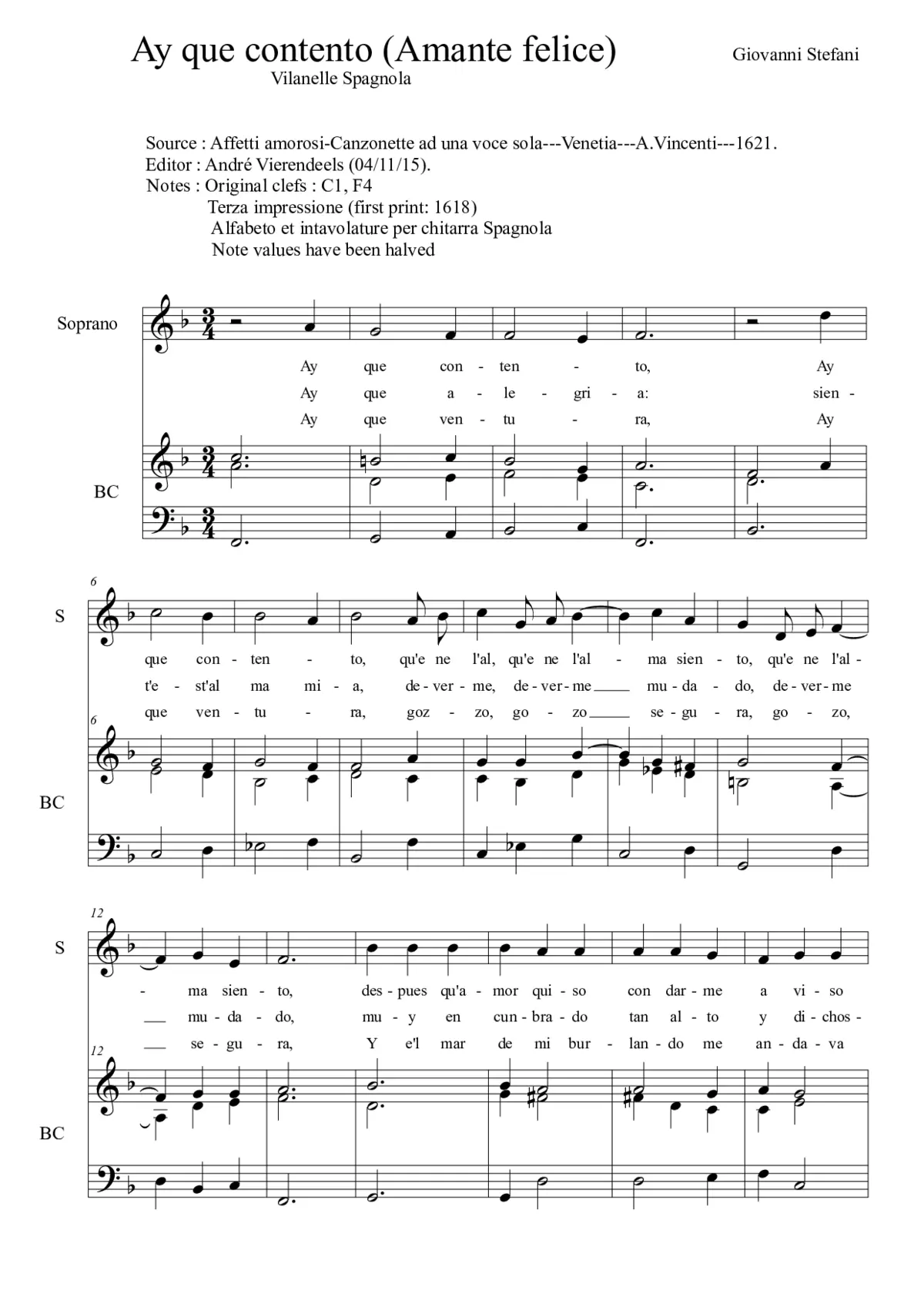 Ay que contento - Amante felice - Page 1