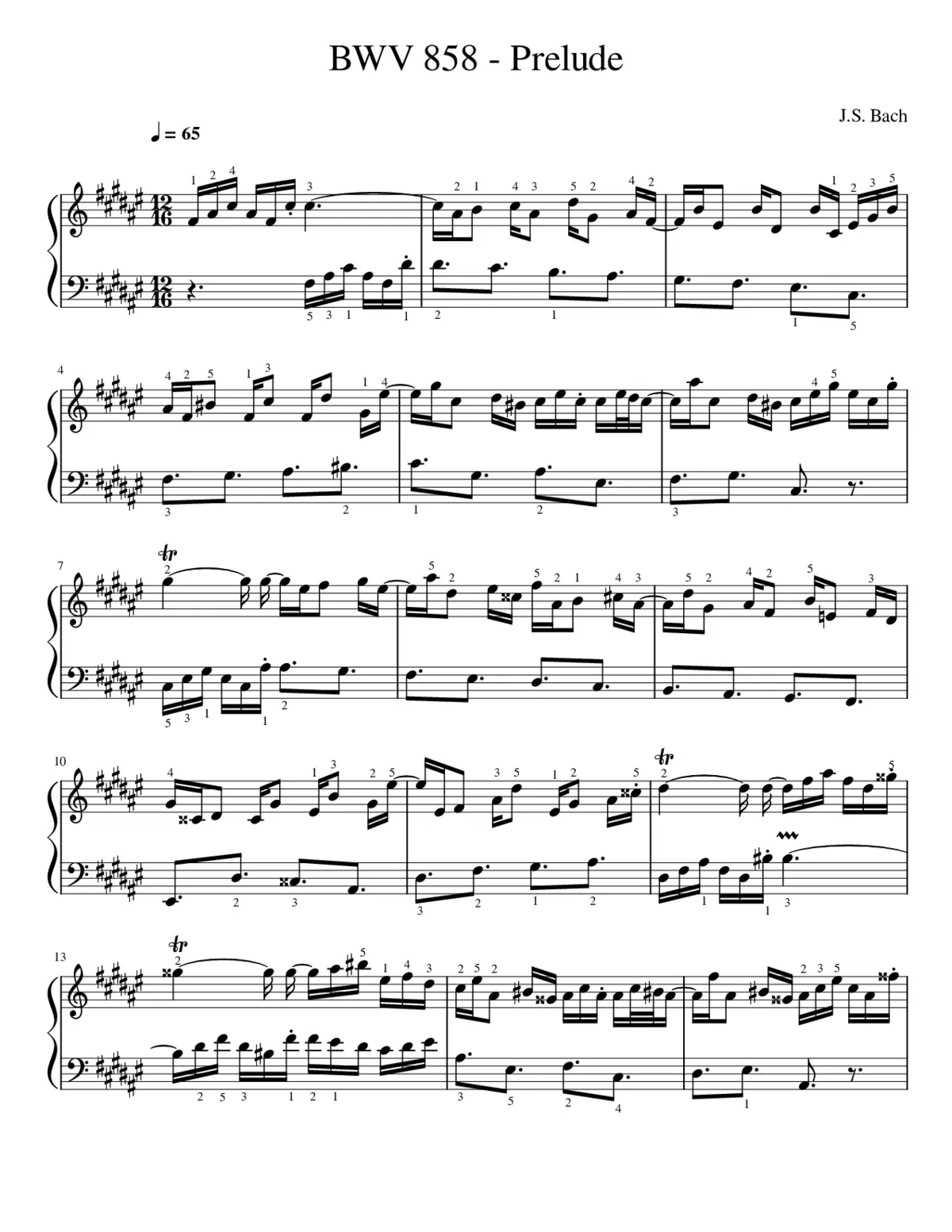 Prelude and Fugue in F-sharp major BWV 858 - Page 1