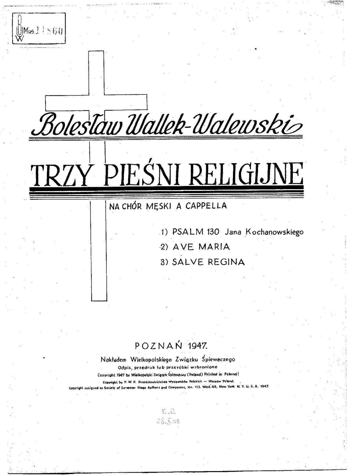 3 Pieśni religijne na chór męski a cappella - Page 1