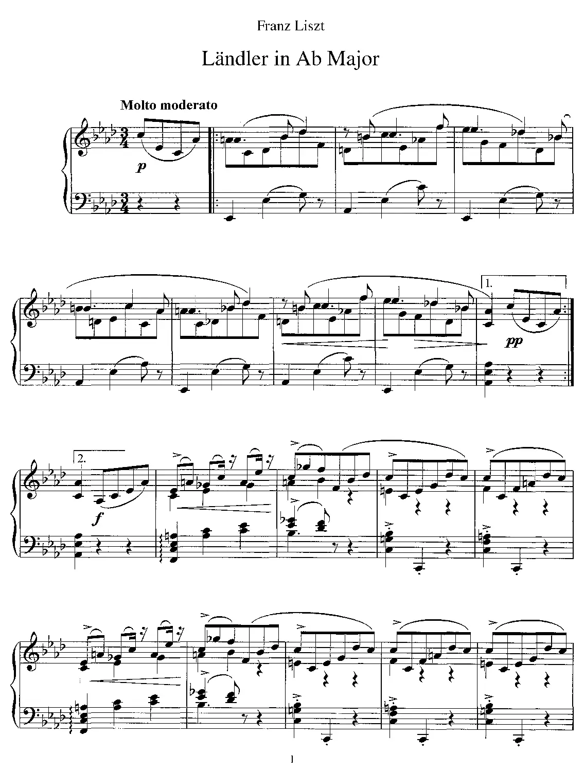 Ländler in A flat major - Page 1