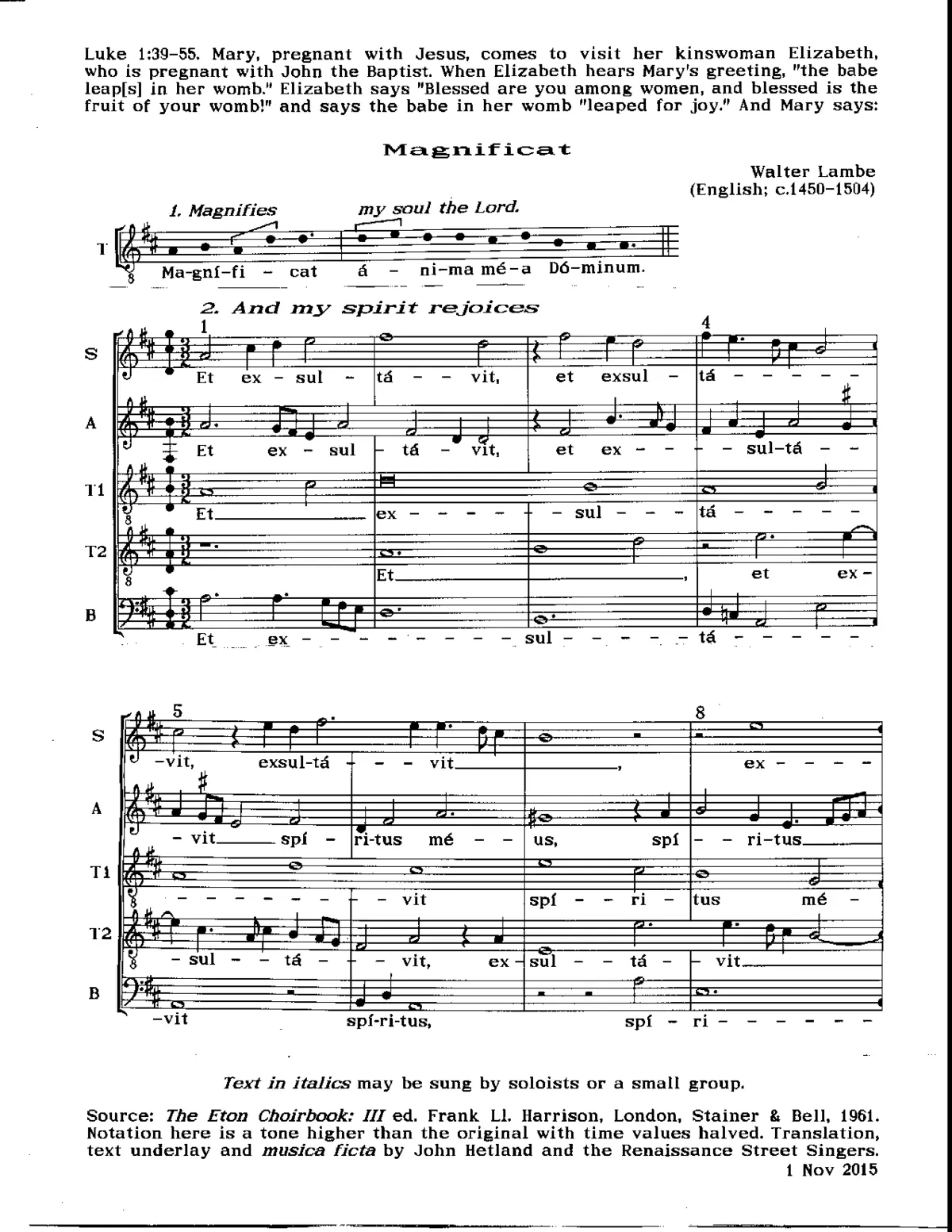 Magnificat octavi toni - Page 1
