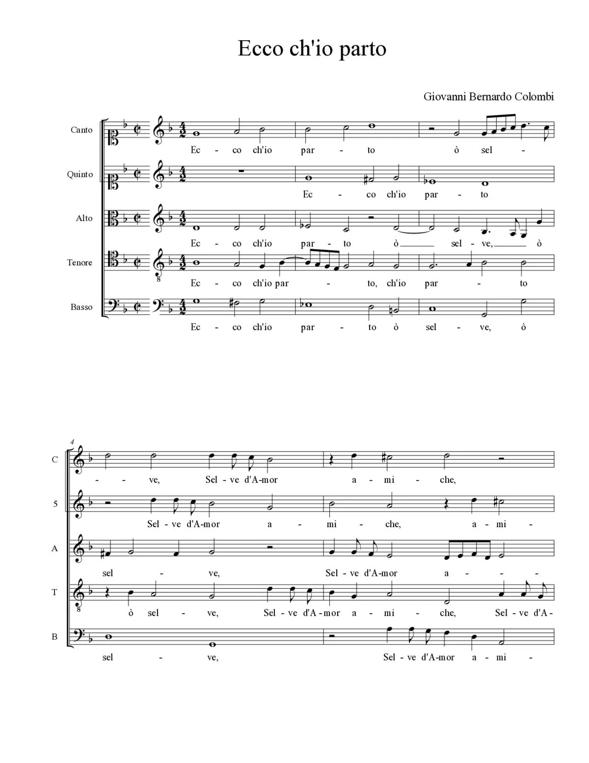 Ecco ch'io parto - Page 1
