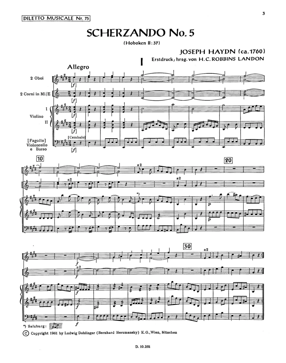 Divertimento in E major - Page 1