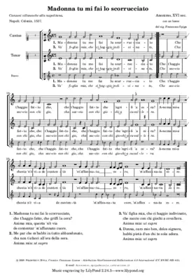 Madonna tu mi fai lo scorrucciato