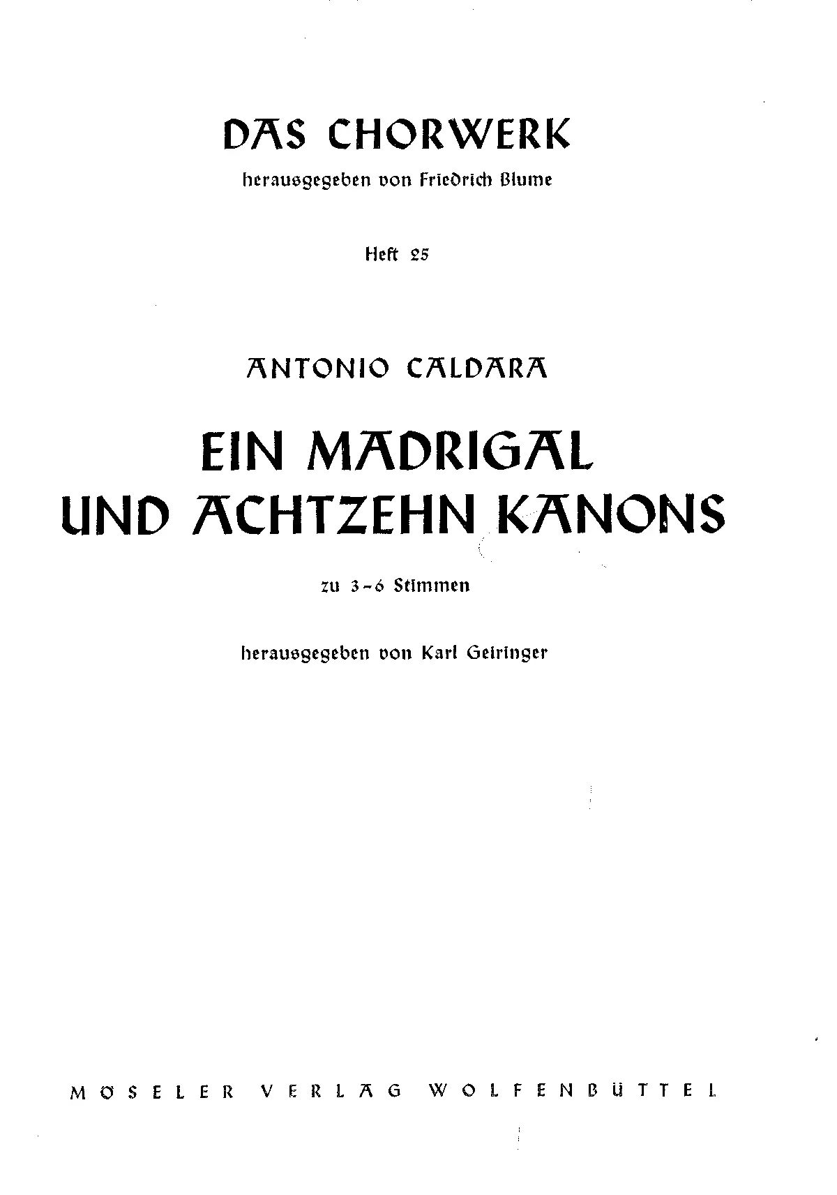 1 Madrigal and 18 Canons - Page 1