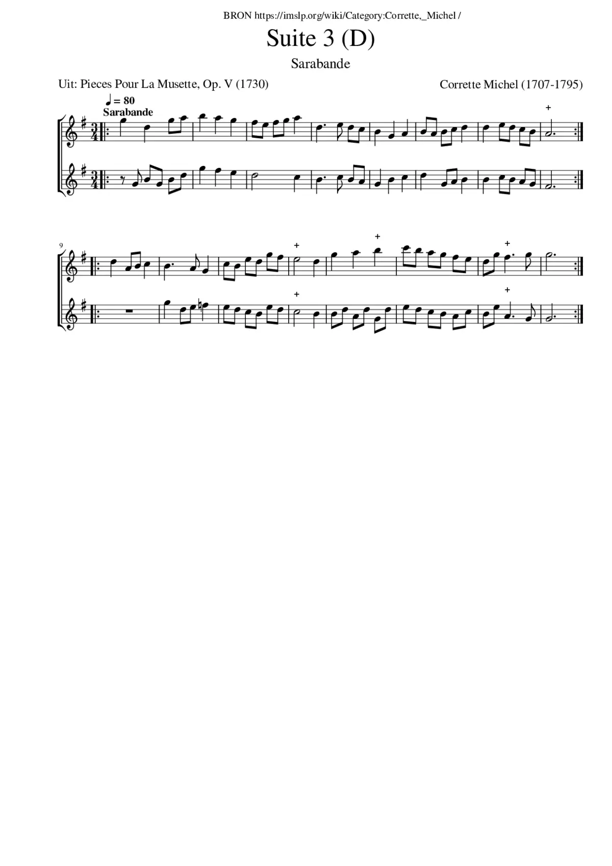 Suite 3 (D) (Sarabande) - Page 1