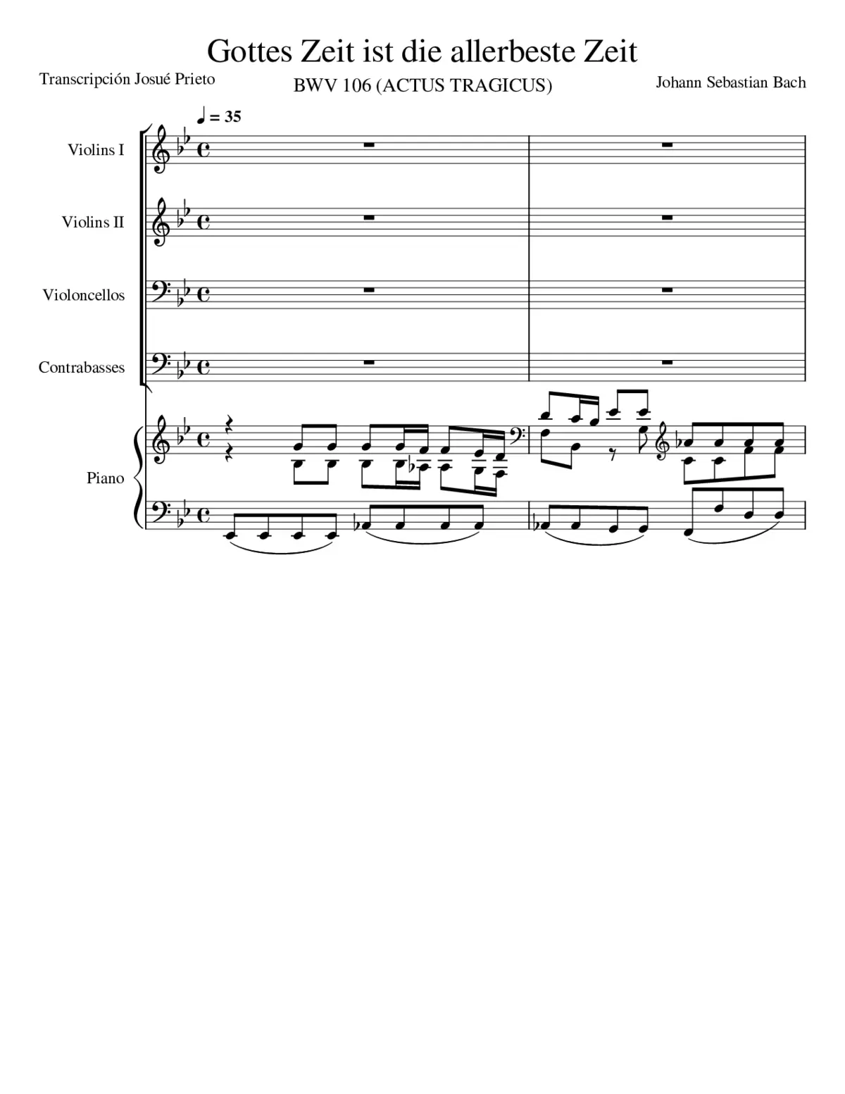 Gottes Zeit ist die allerbeste Zeit BWV 106 - Page 1