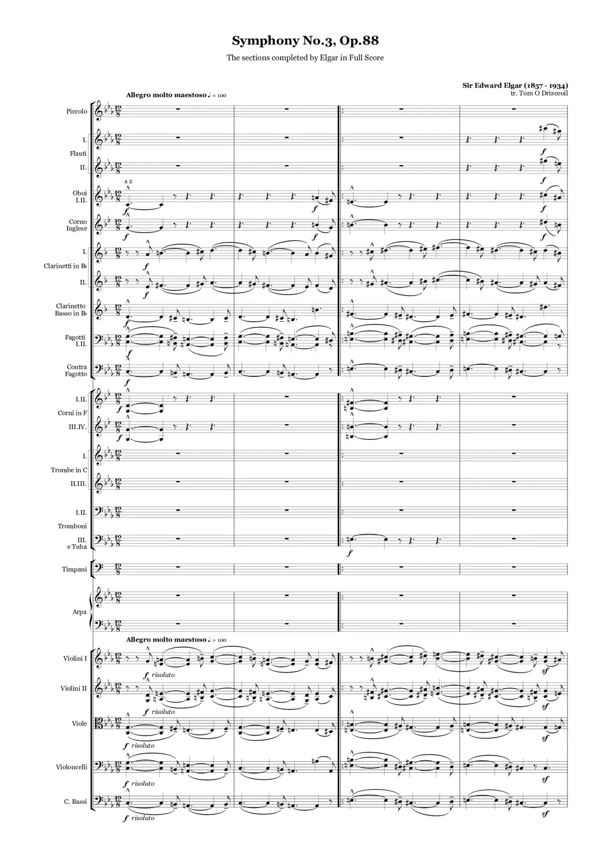 Symphony No.3 in C minor (Unfinished) - Page 1