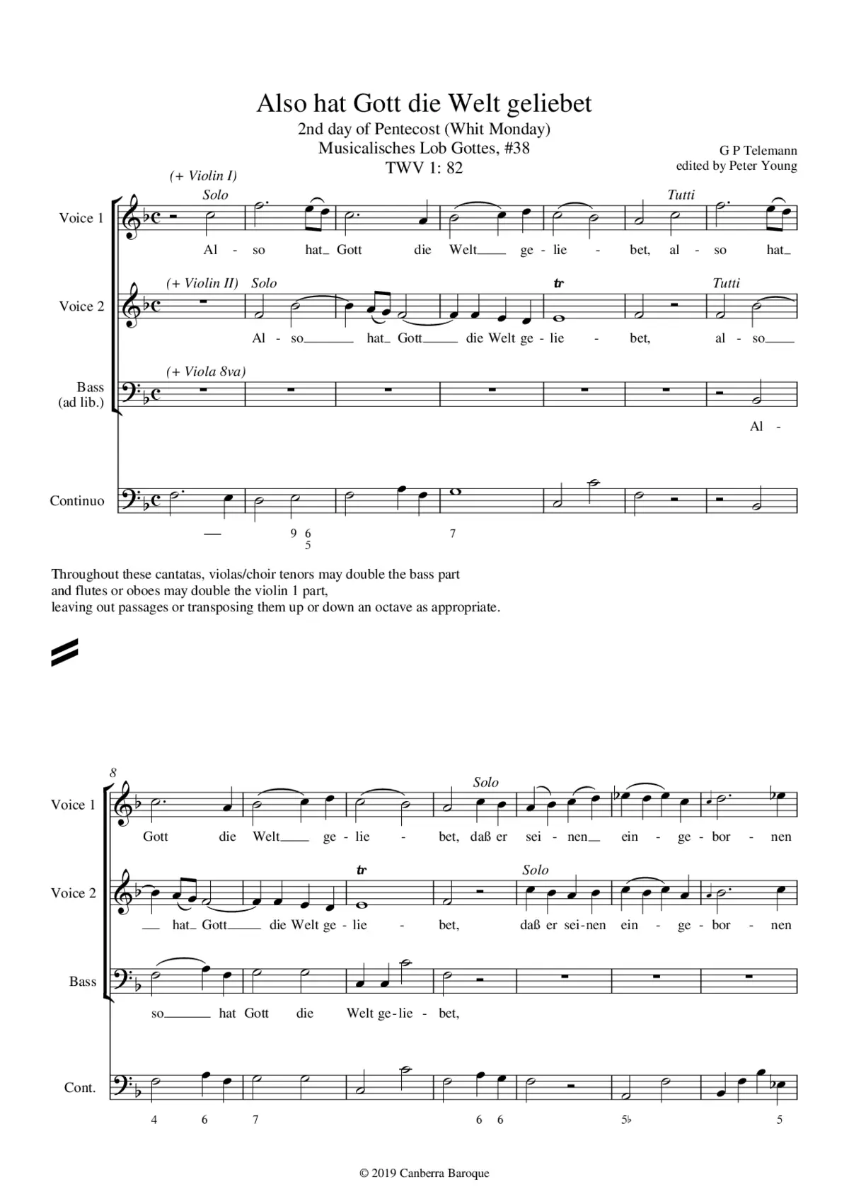 Also hat Gott die Welt geliebet - Page 1