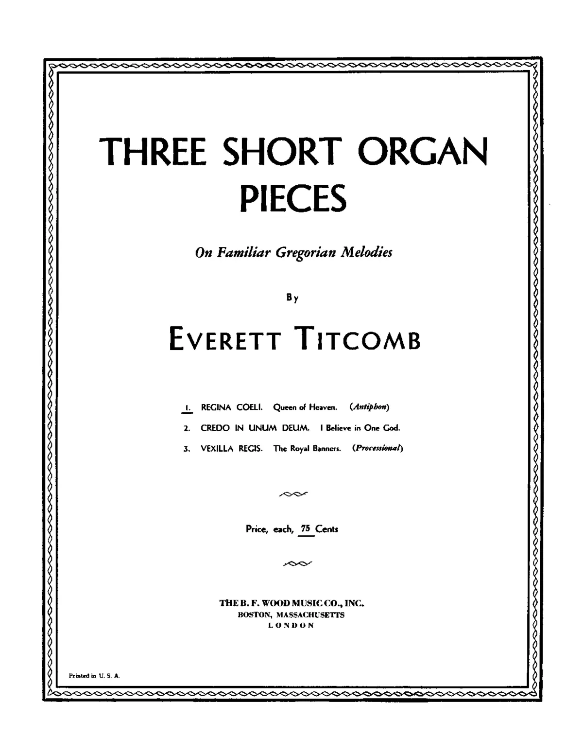 3 Short Organ Pieces on Familiar Gregorian Melodies - Page 1