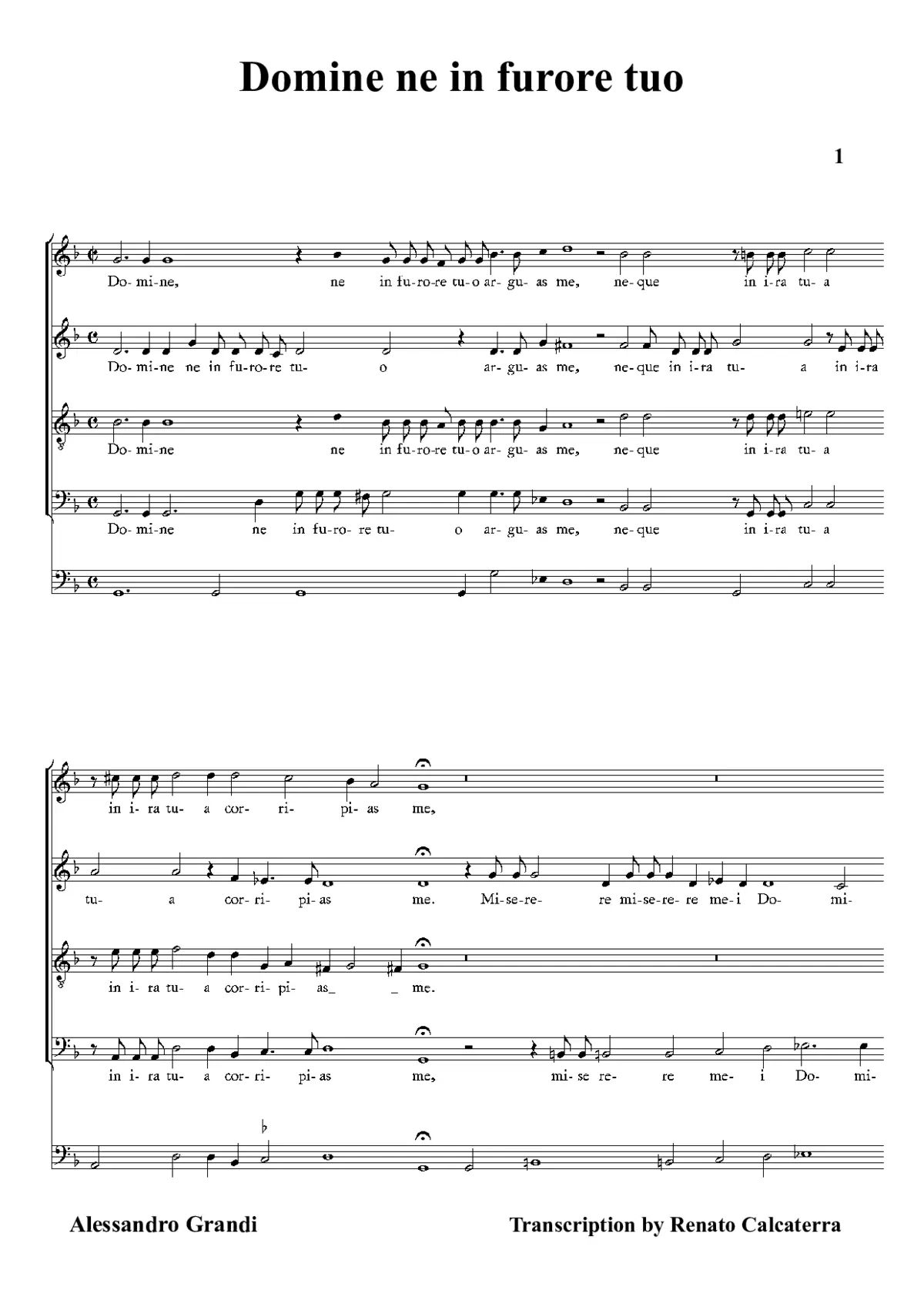 Domine ne in furore tuo - Page 1