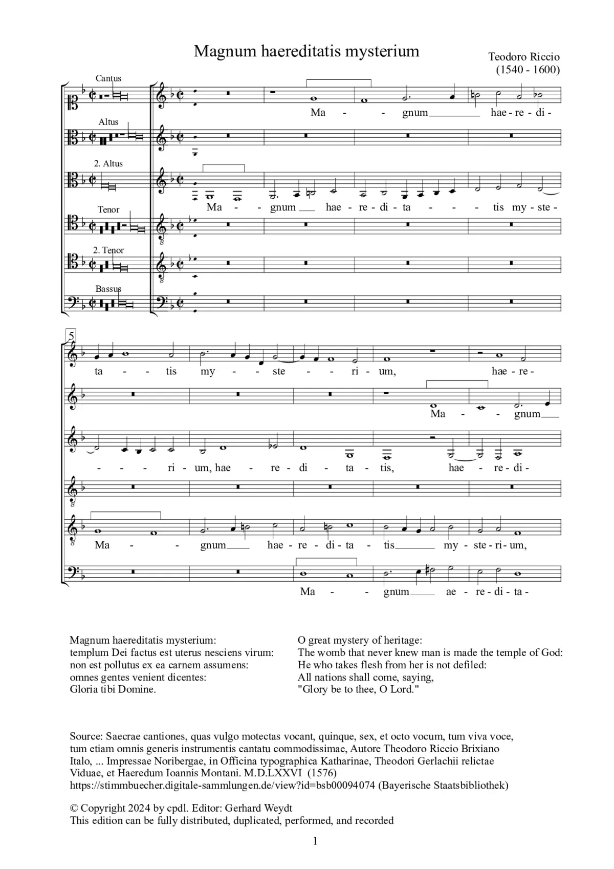 Magnum haereditatis mysterium - Page 1