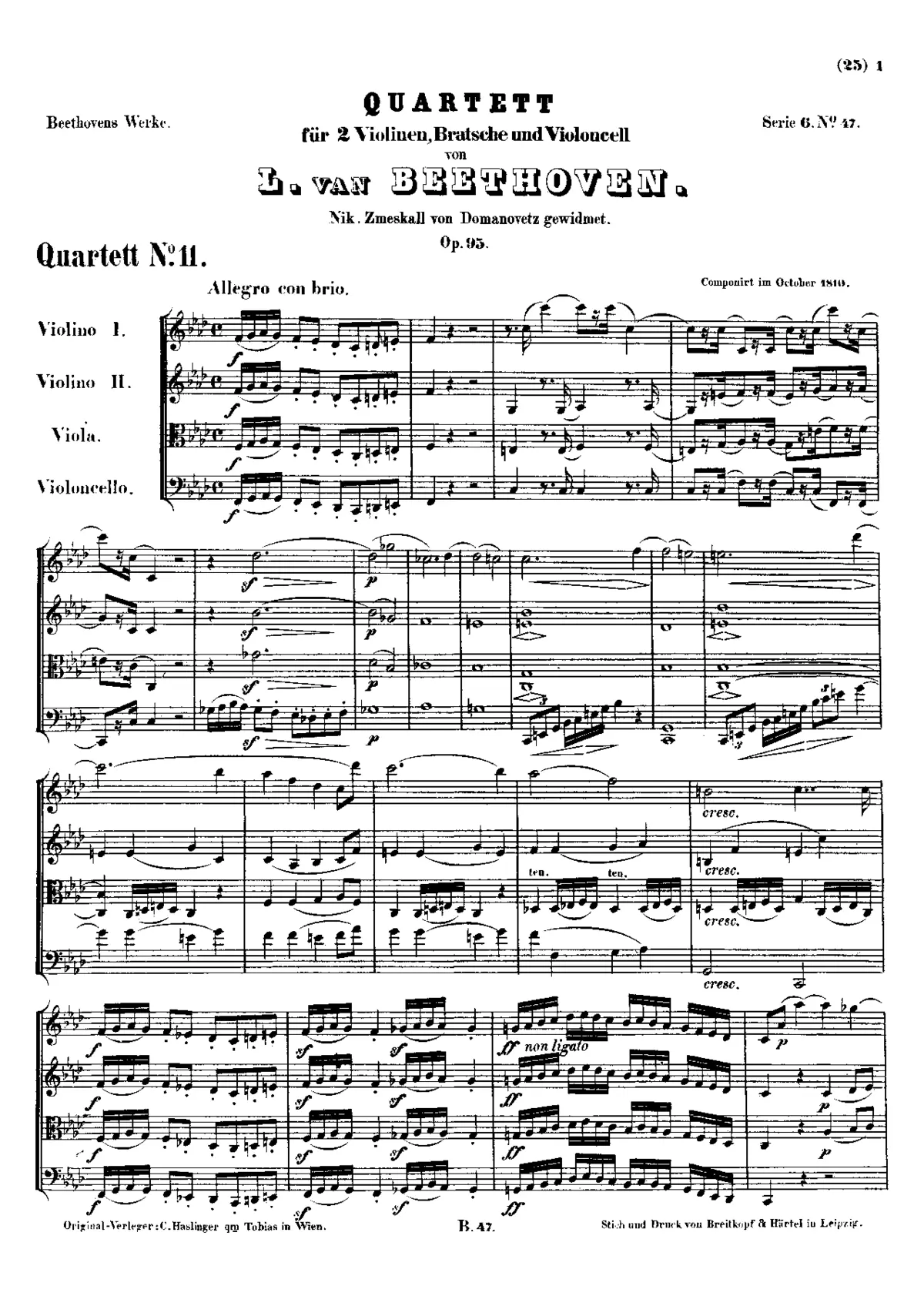 String Quartet No.11 - Page 1