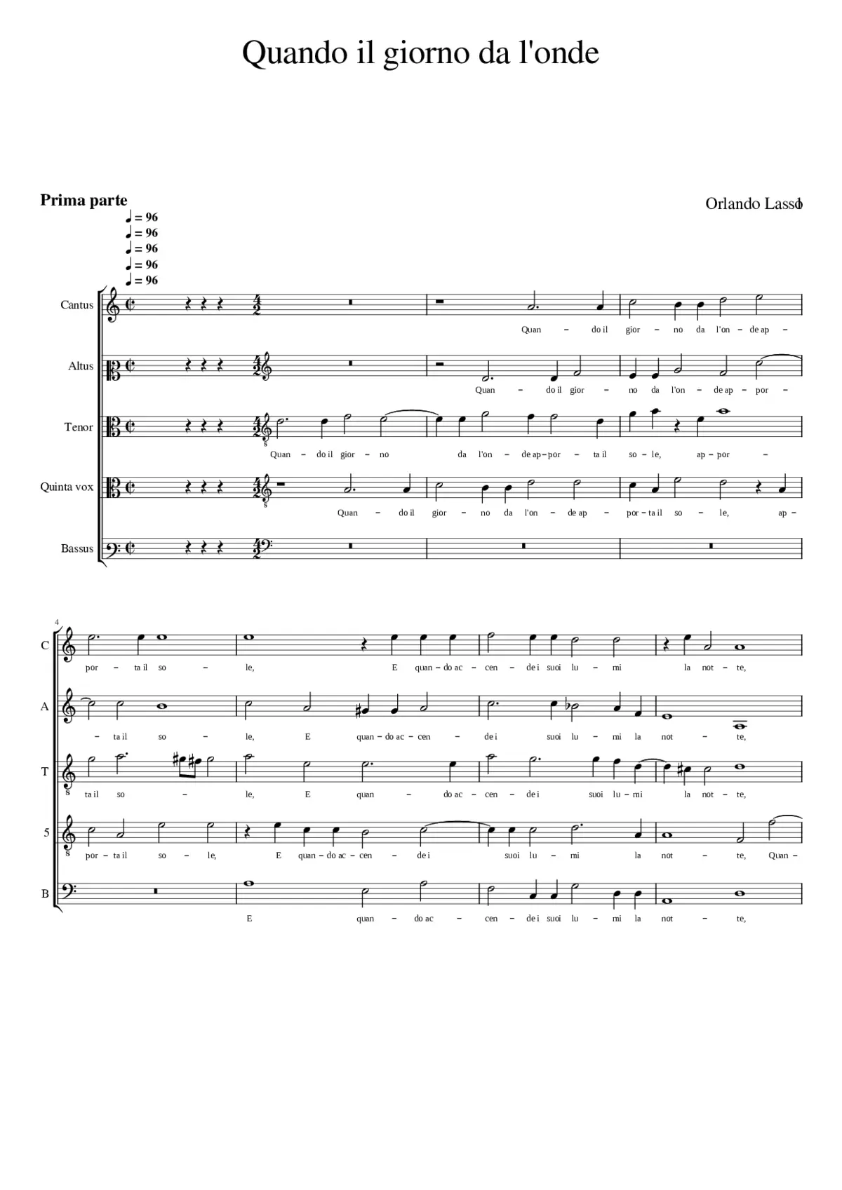 Quando il giorno da l'onde - Page 1