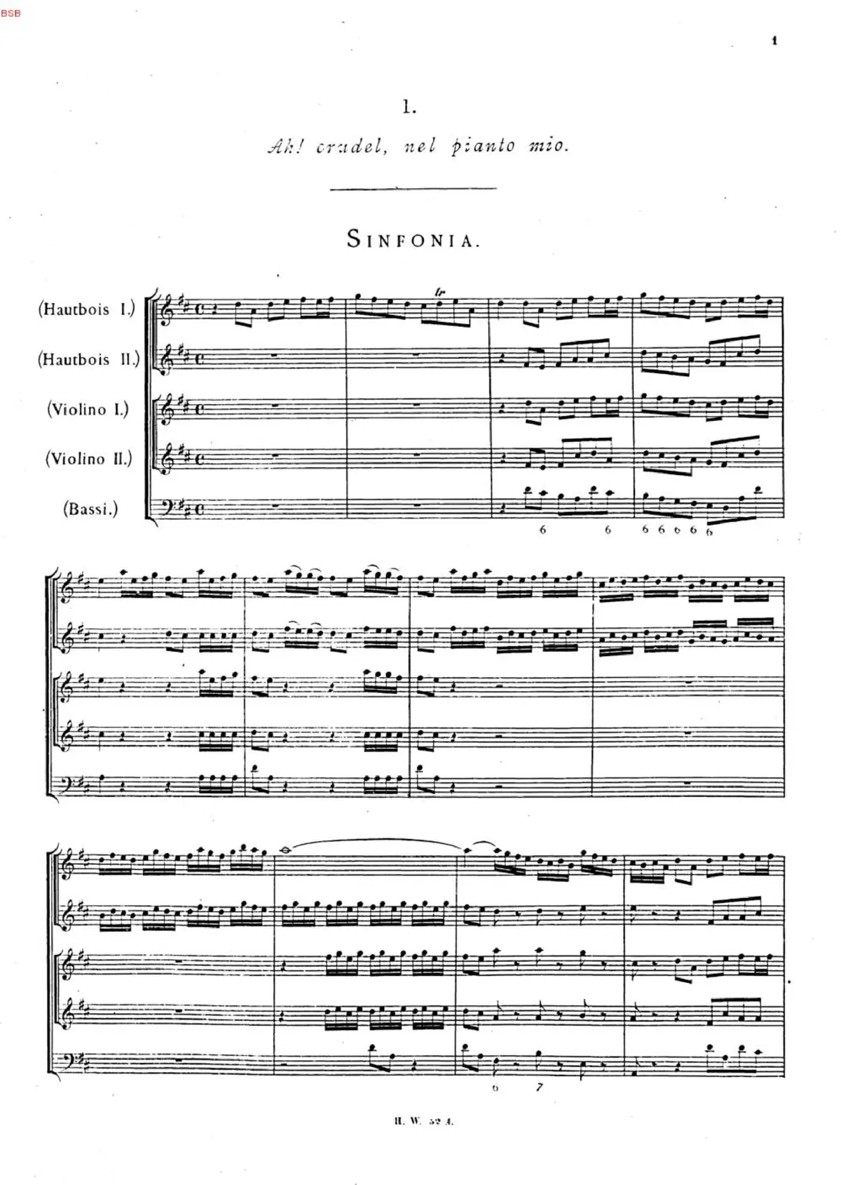 Ah, crudel! nel pianto mio - Page 1