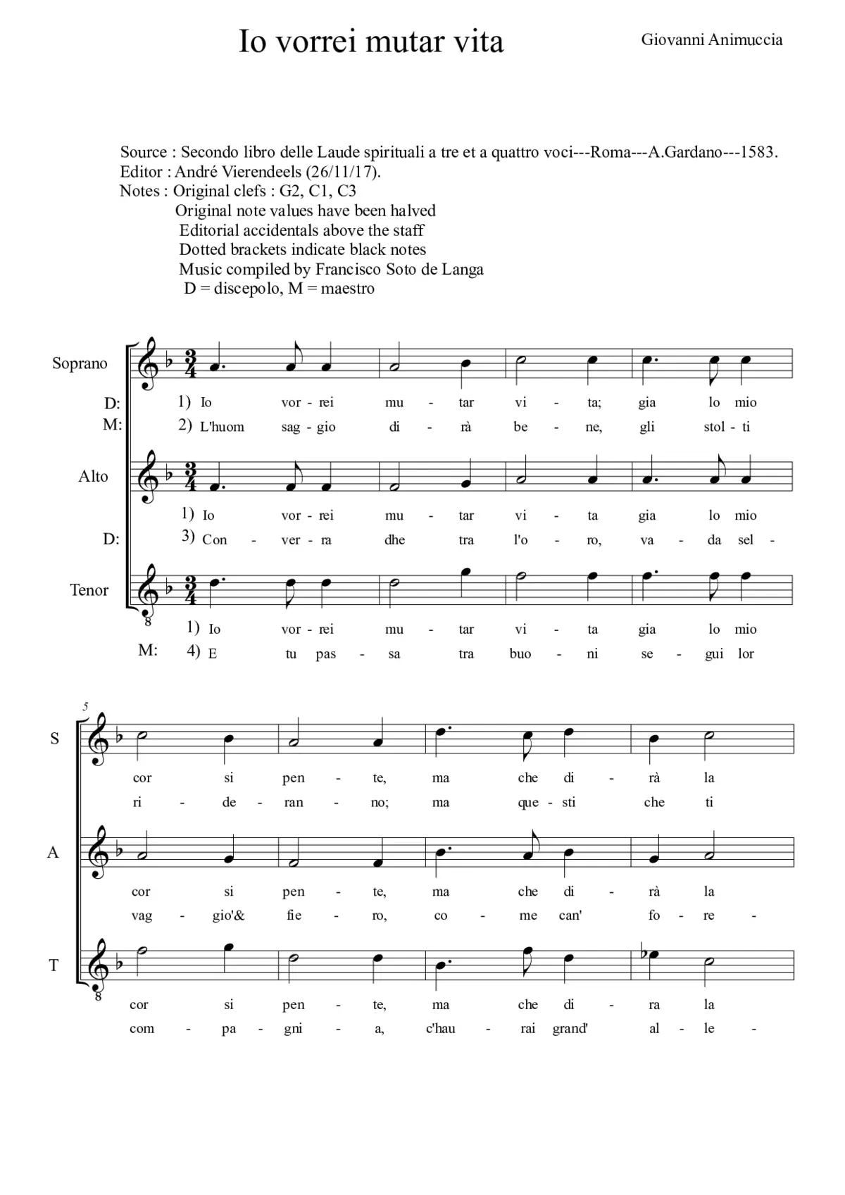 Io vorrei mutar vita - Page 1