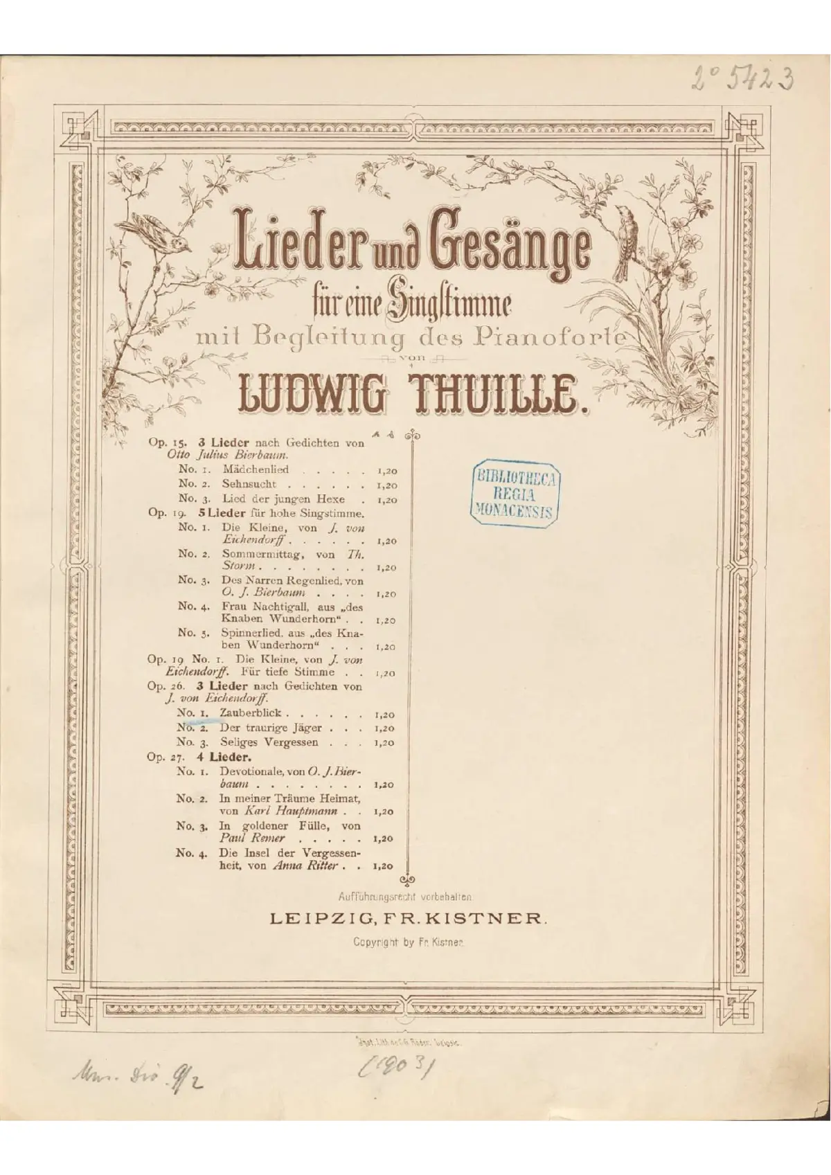 3 Lieder, Op.26 - Page 1