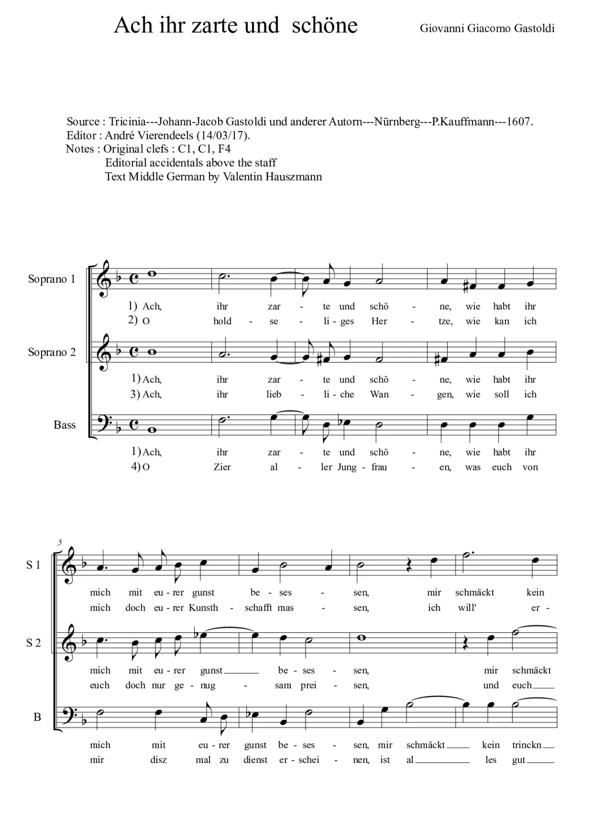 Ach, ihr zarte und schöne - Page 1